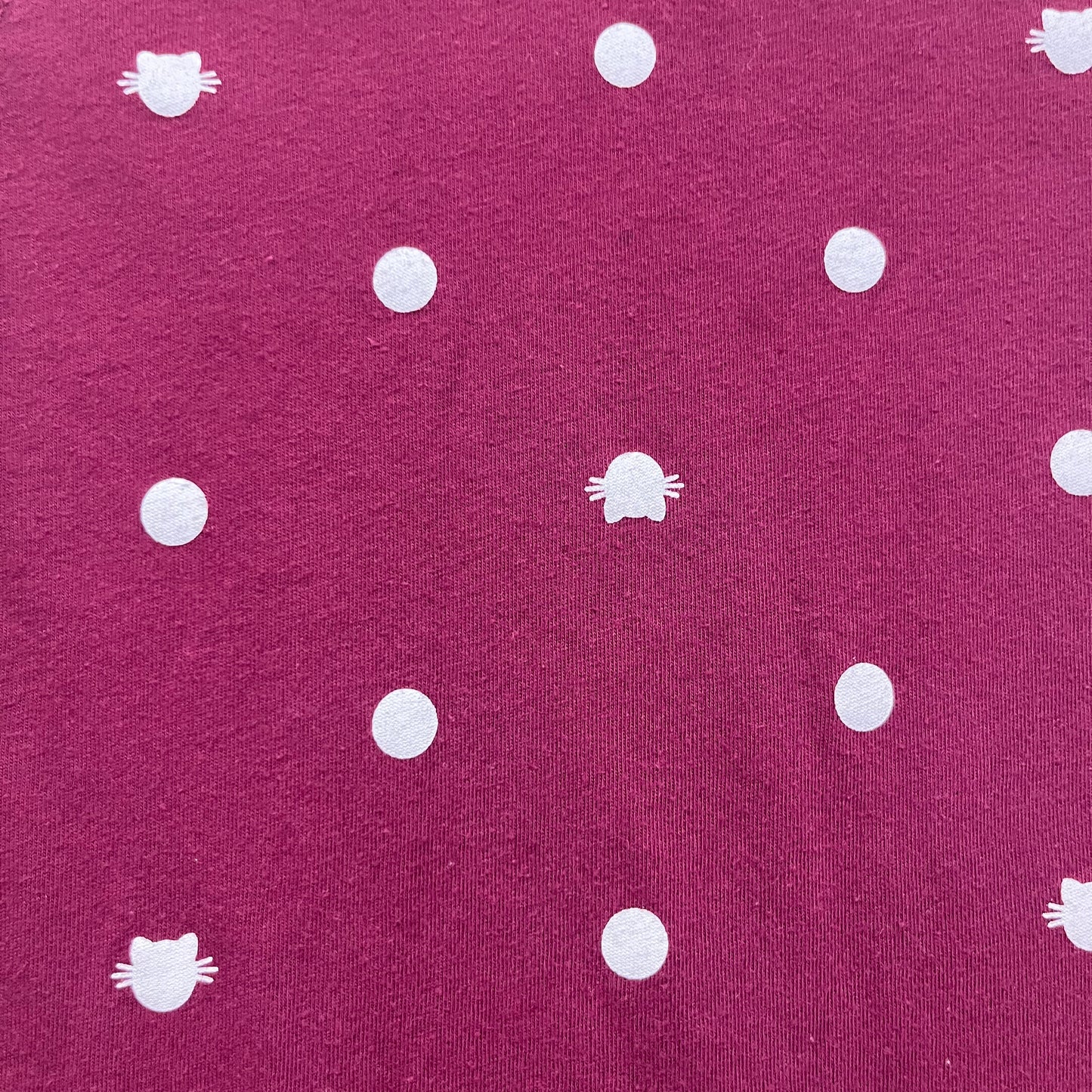 Maroon Cat Polka Dot Long Sleeve