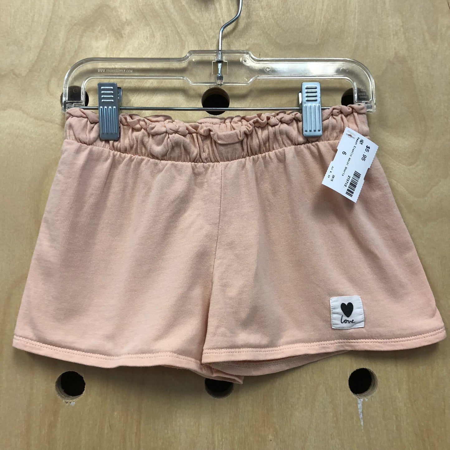 Peach Elastic Waist Shorts