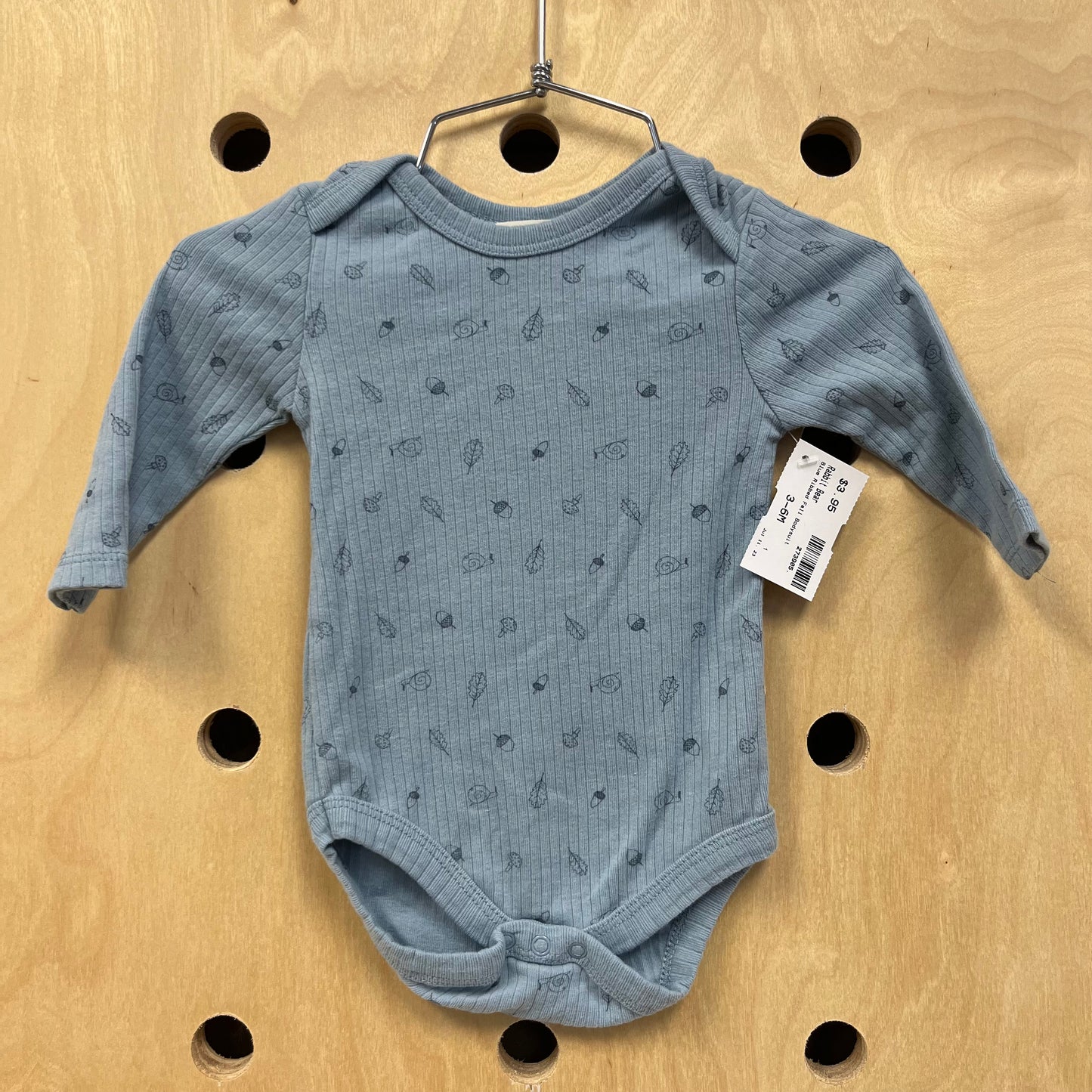 Blue Ribbed Fall Bodysuit