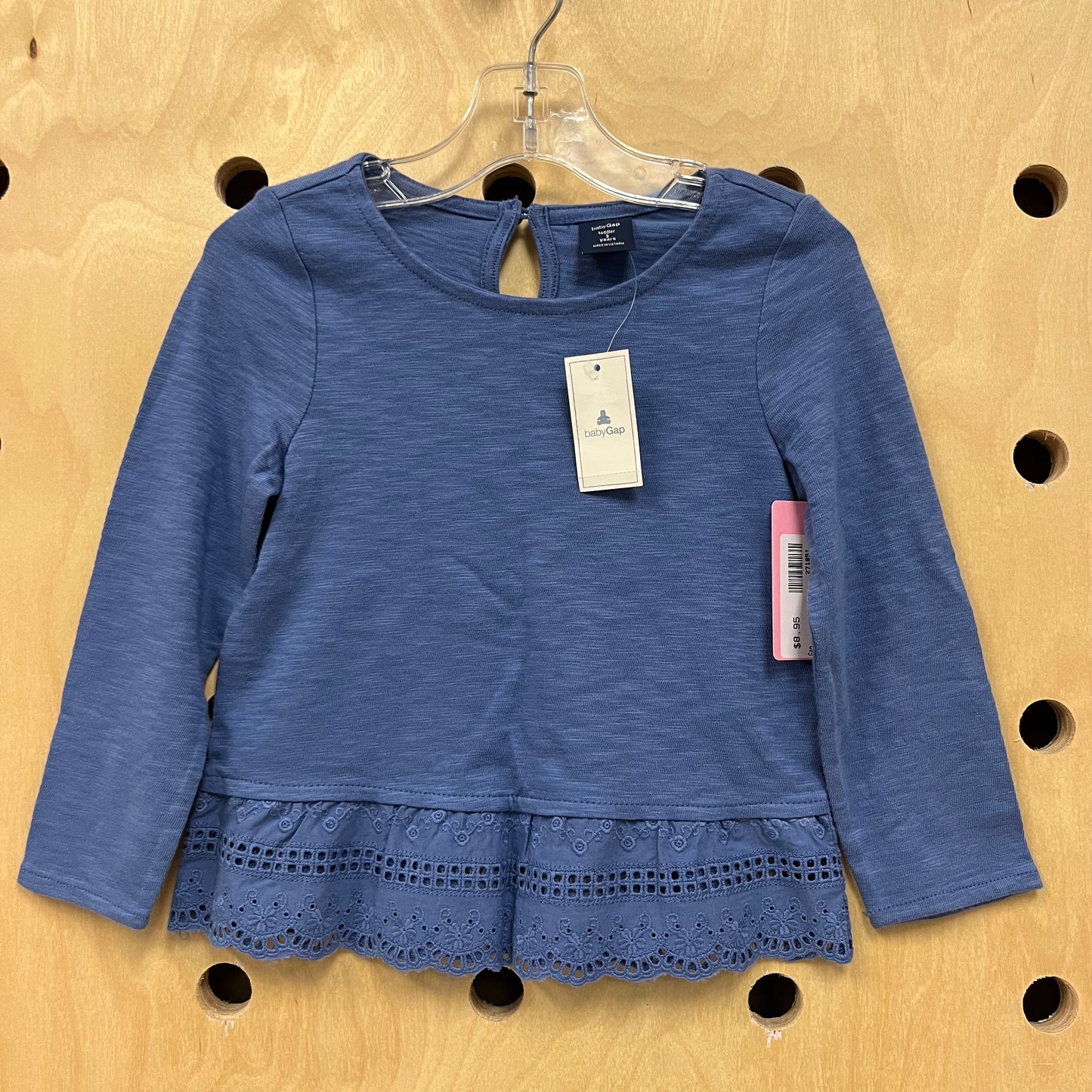 Blue Eyelet Trim Top NEW!