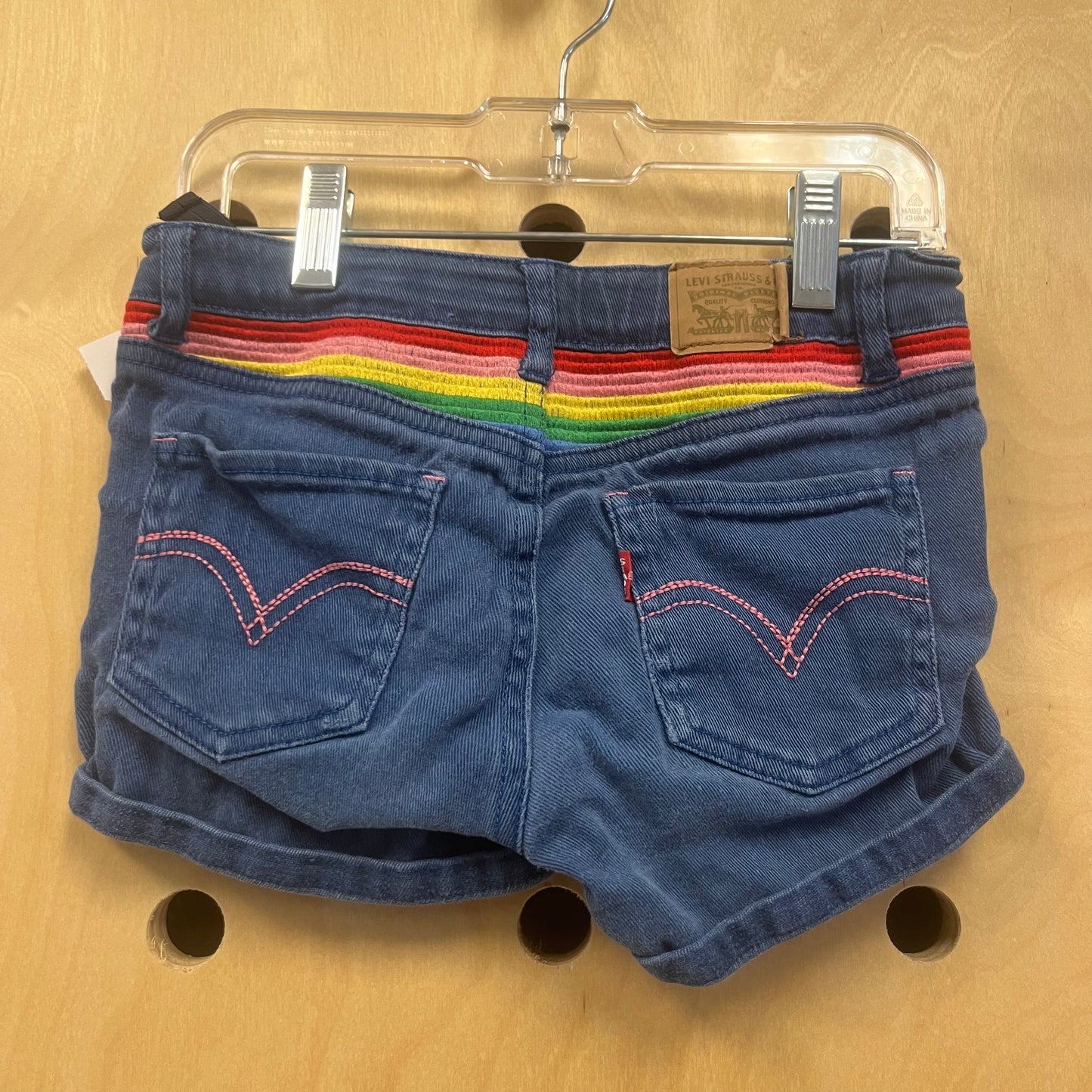 Denim Rainbow Shorty Shorts
