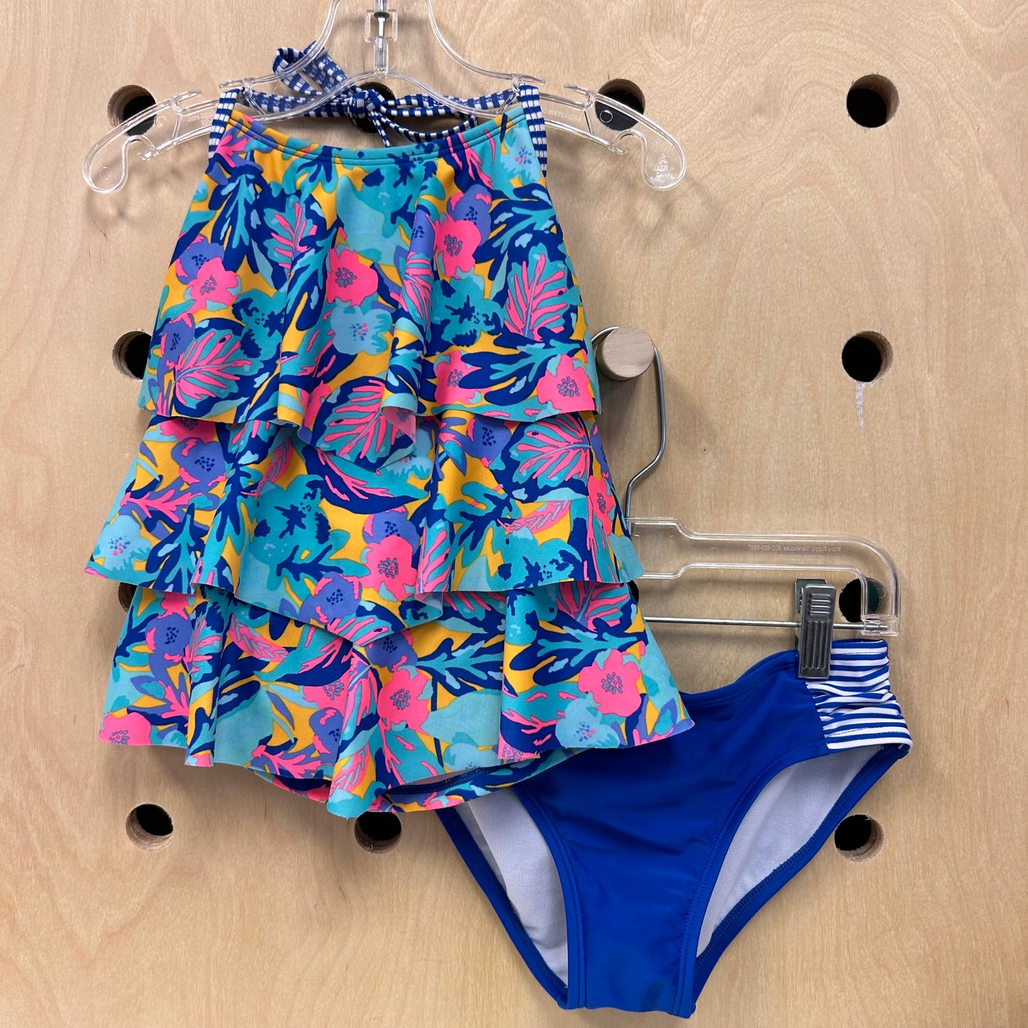 Blue & Teal Tropical Swimsuit