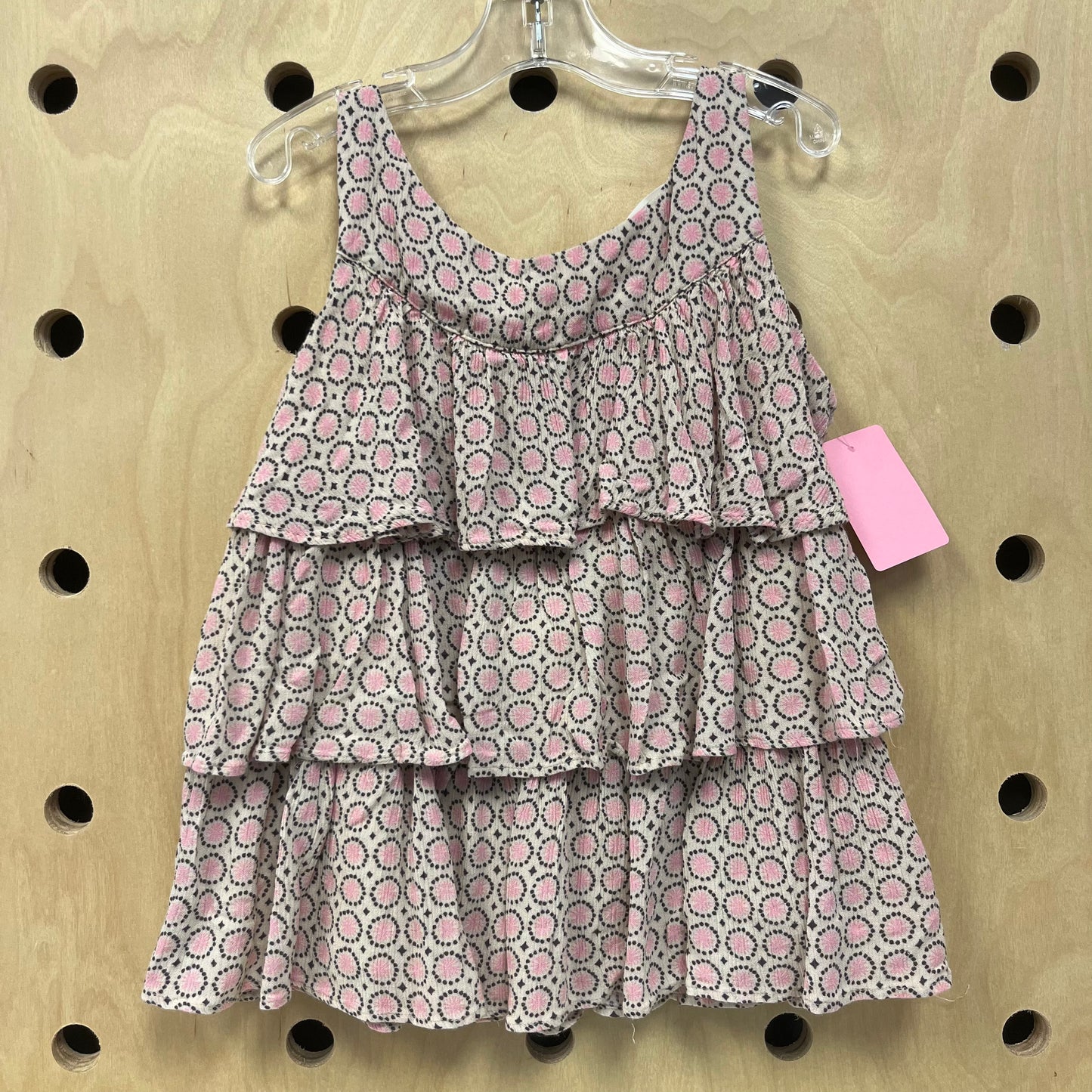 Cream & Pink Ruffle Tank