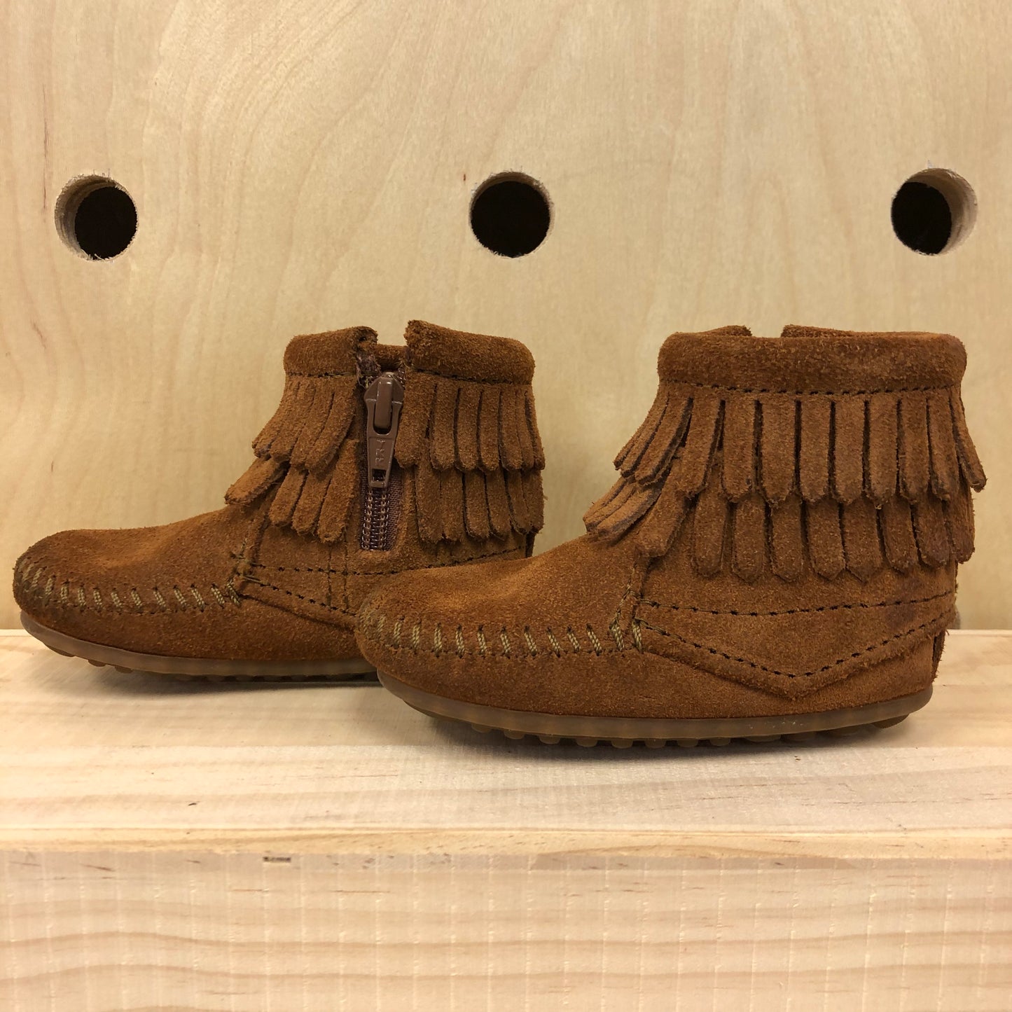 Brown Fringe Moccasins