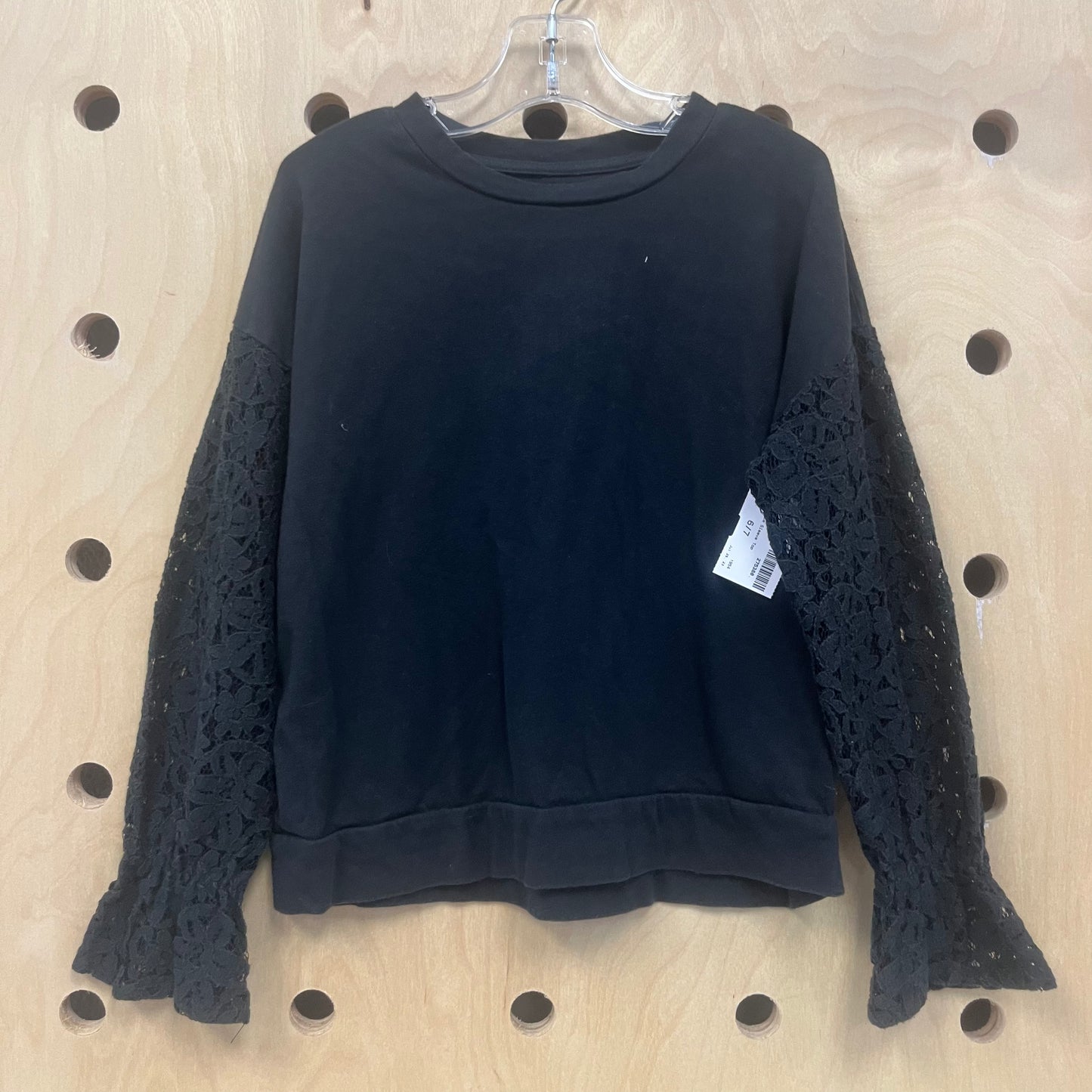Black Lace Sleeve Top