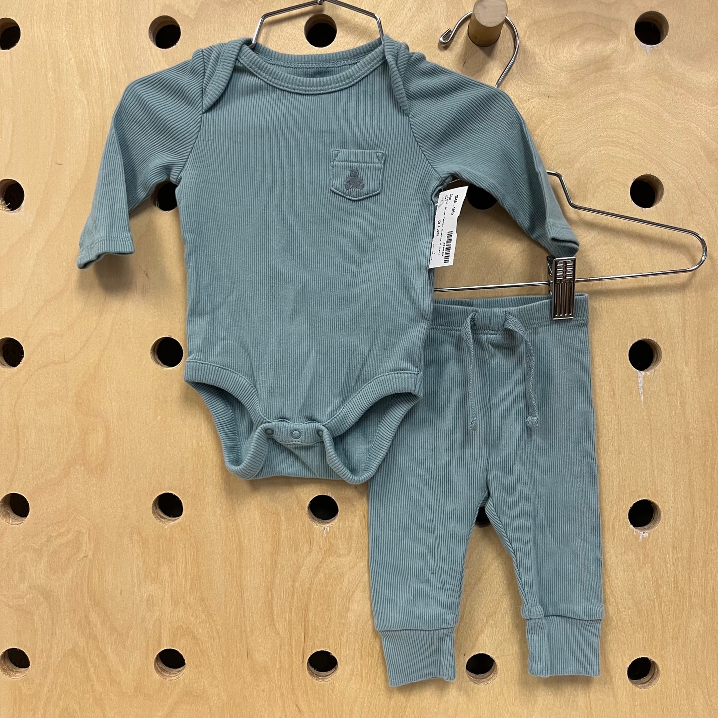 Light Blue Teddy Onesie & Pant Set