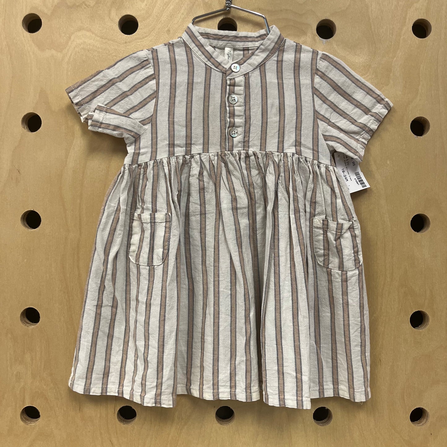 Linen Blend Striped Dress