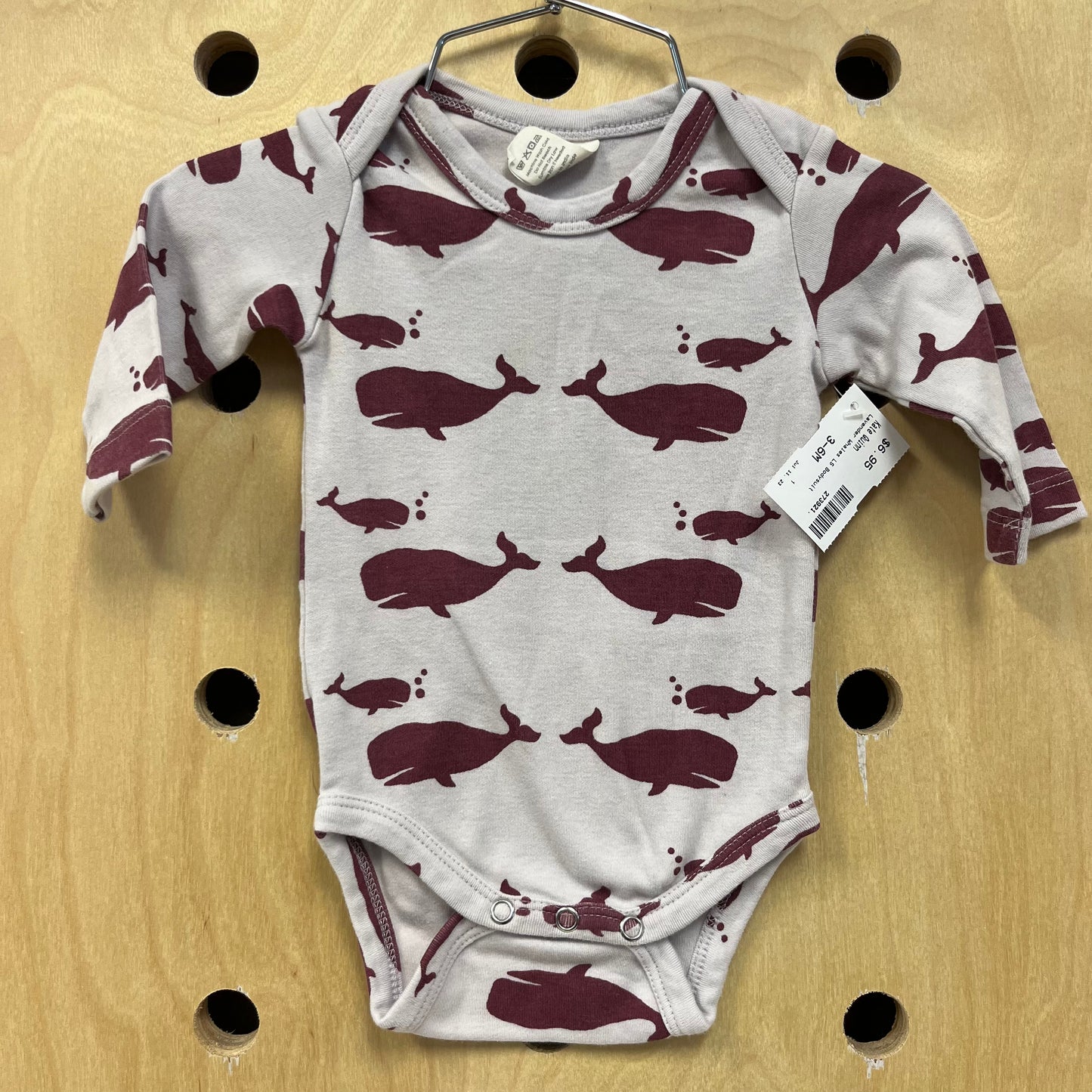 Lavender Whales LS Bodysuit