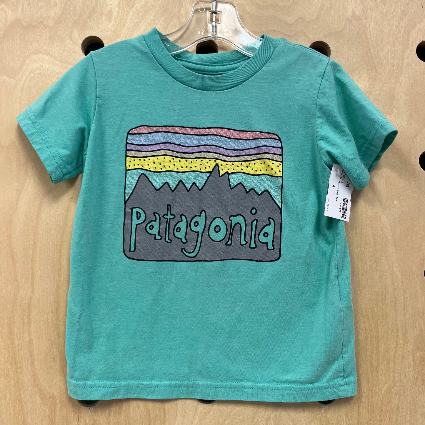 Teal Patagonia Logo Tee