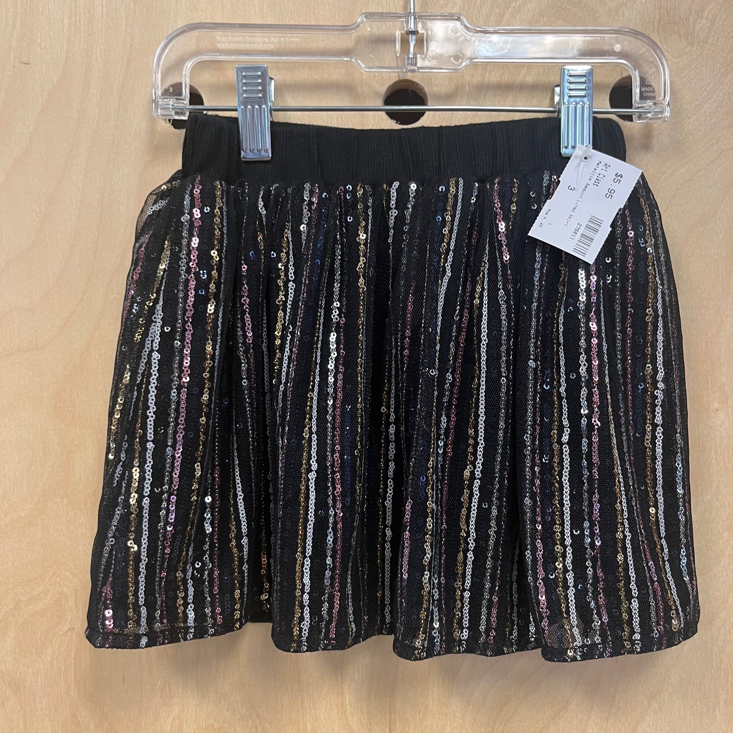 Metallic Sequin Lined Skirt