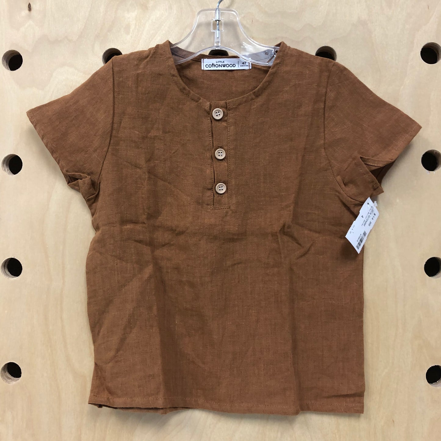 Brown Button Henley