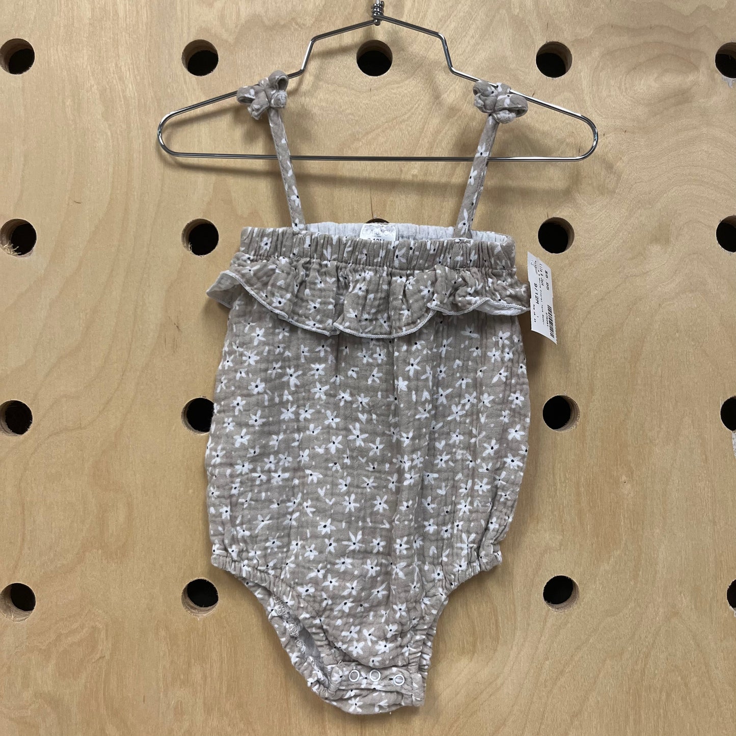 Taupe & White Floral Tank Bodysuit