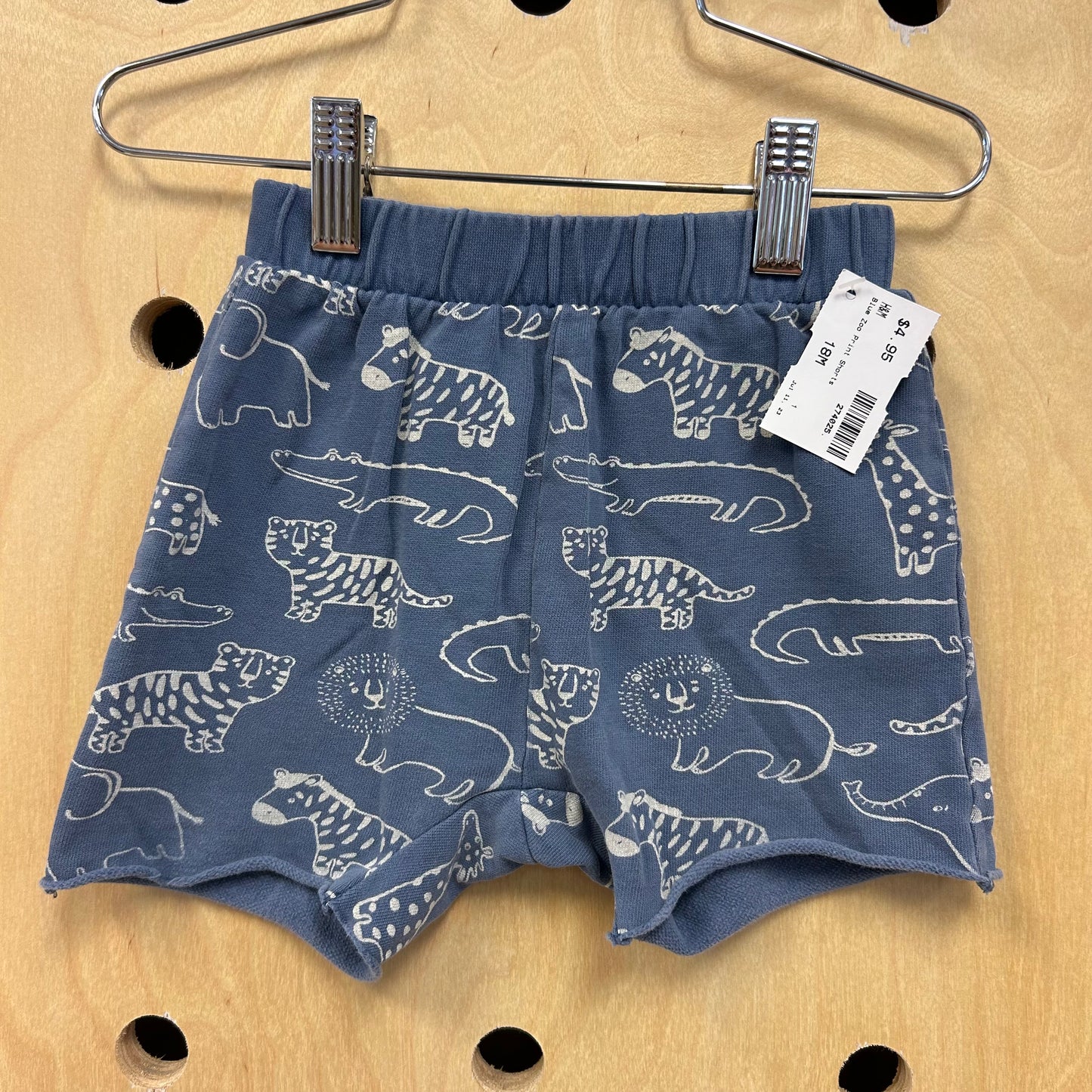 Blue Zoo Print Shorts