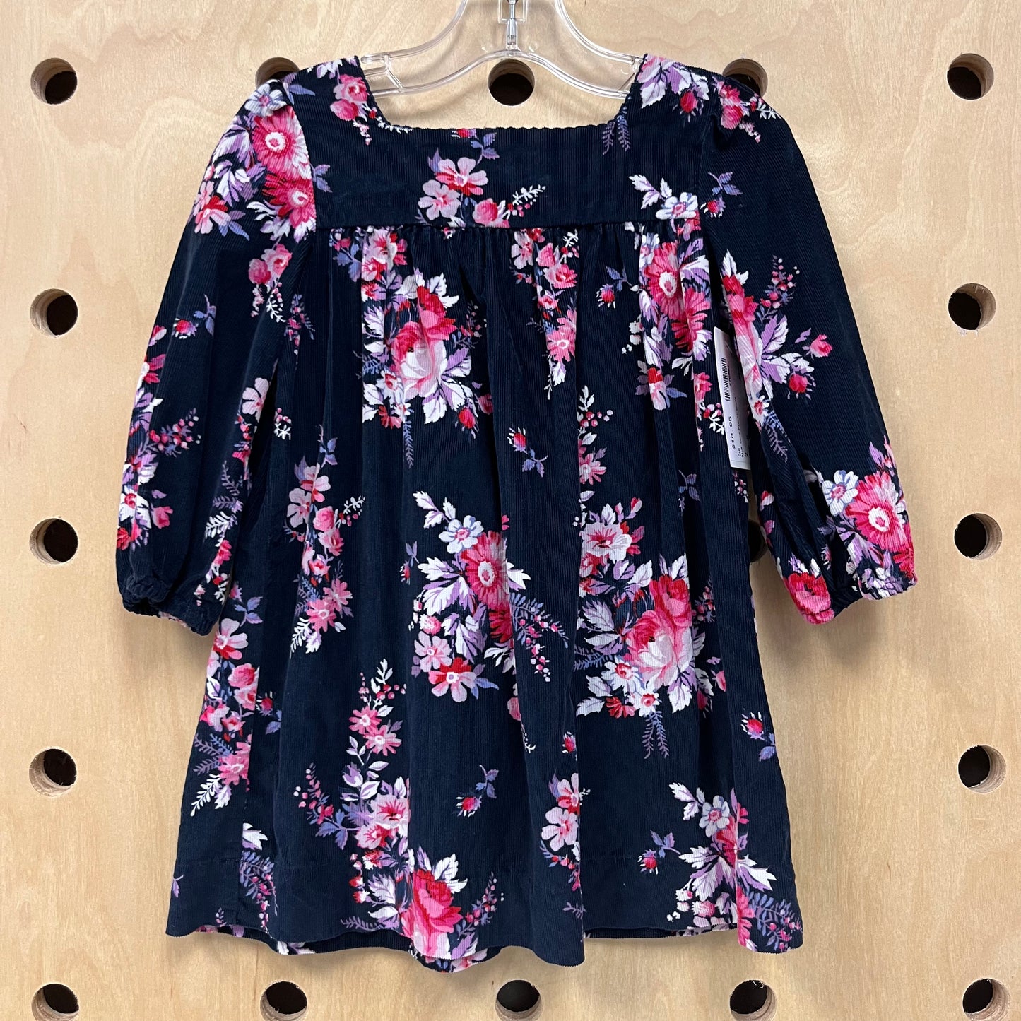 Blue Cord Floral Dress