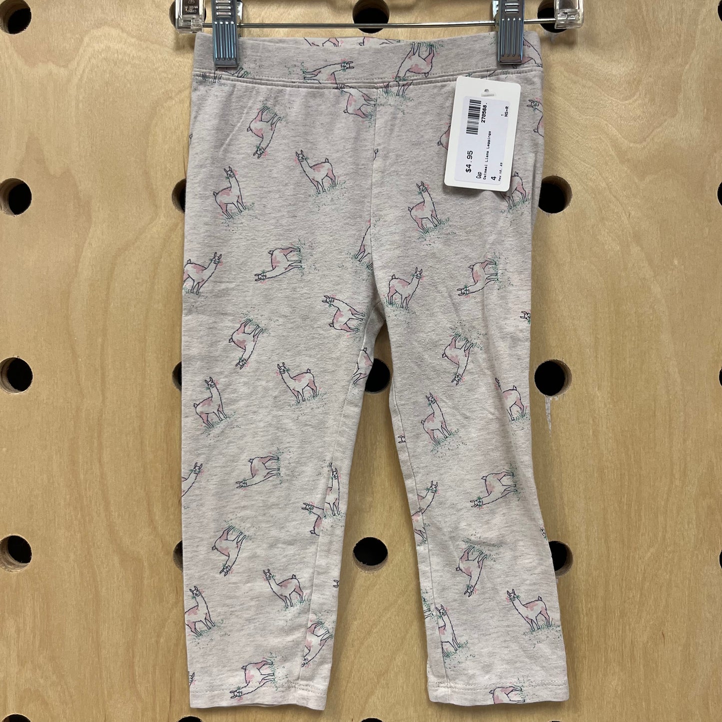 Pink Oatmeal Llama Leggings