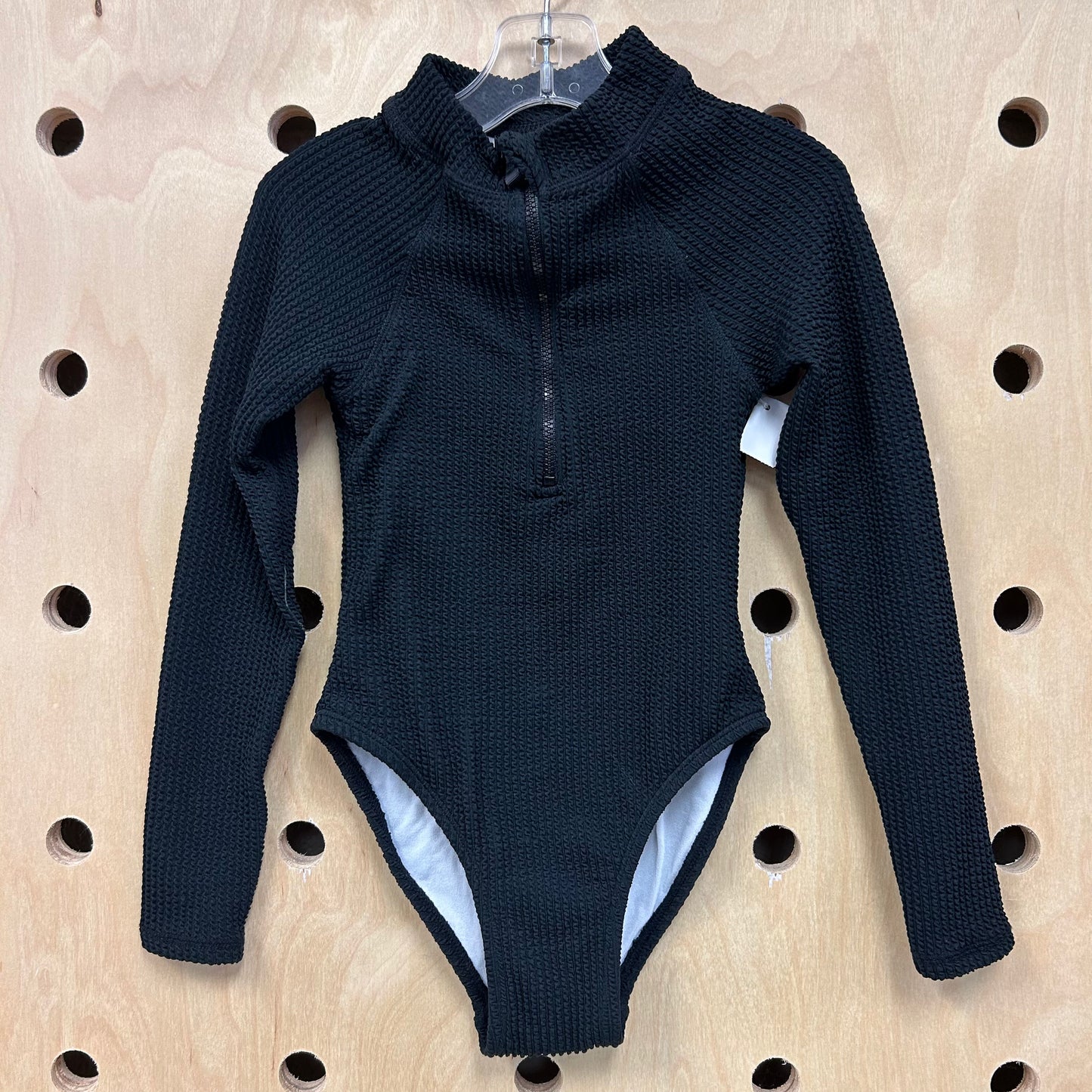 Black Textured Swimsuit