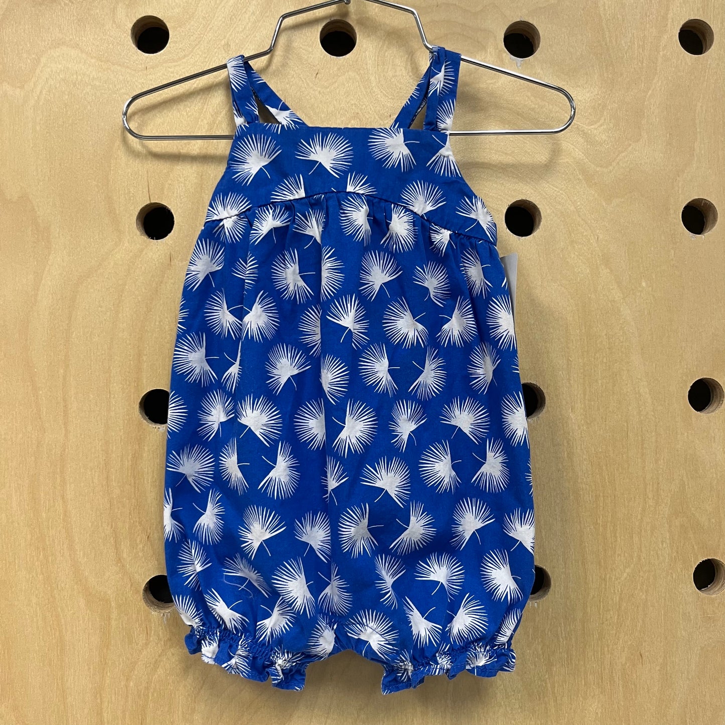 Blue Leaf Bubble Romper