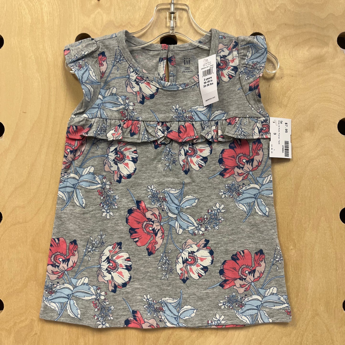 Grey & Pink Floral Tank