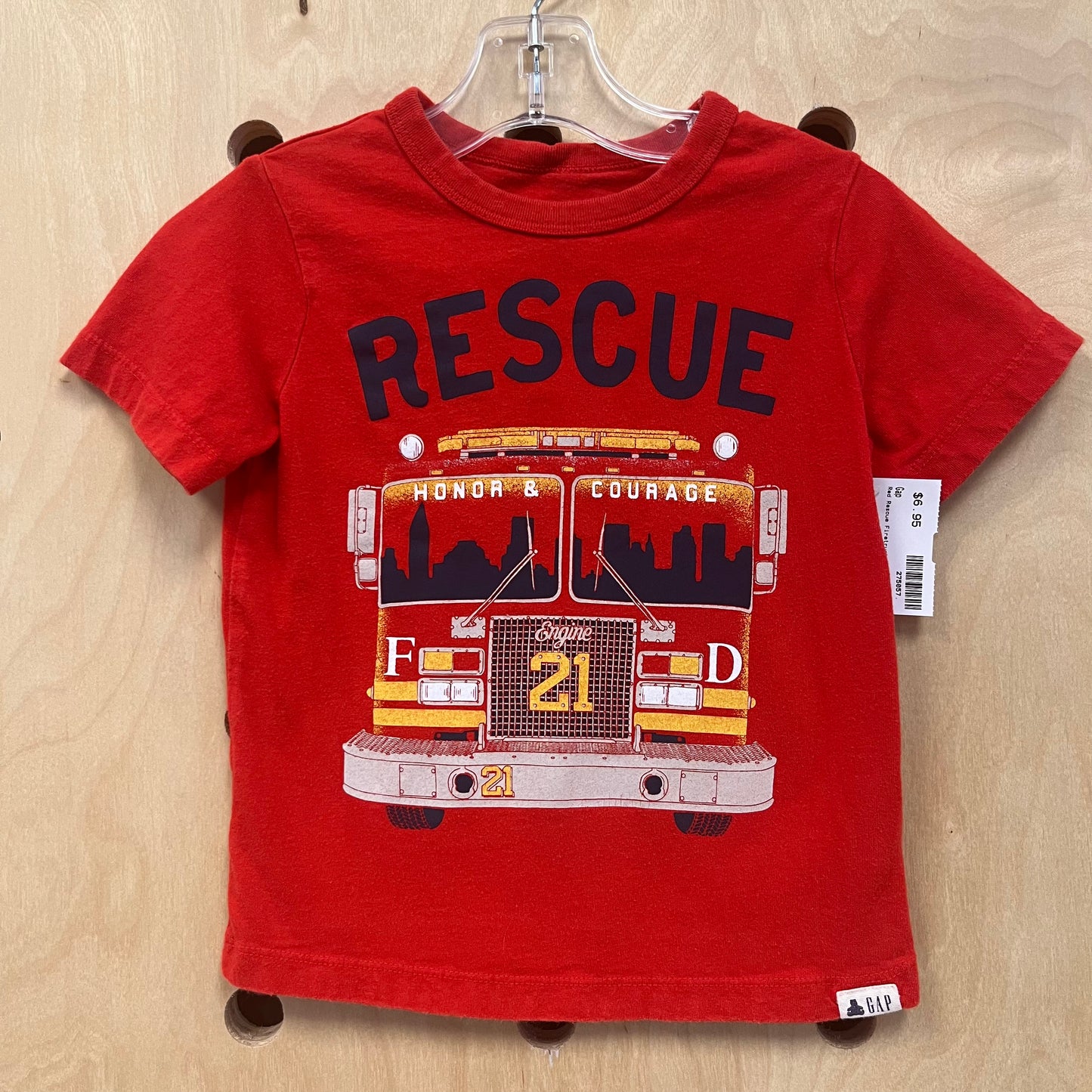 Red Rescue Firetruck Tee