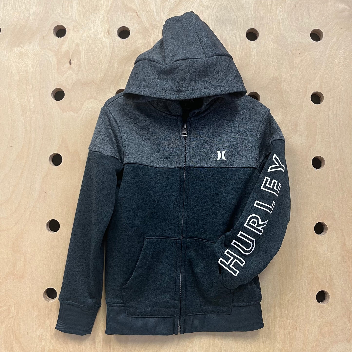 Grey Athletic Zip Hoodie