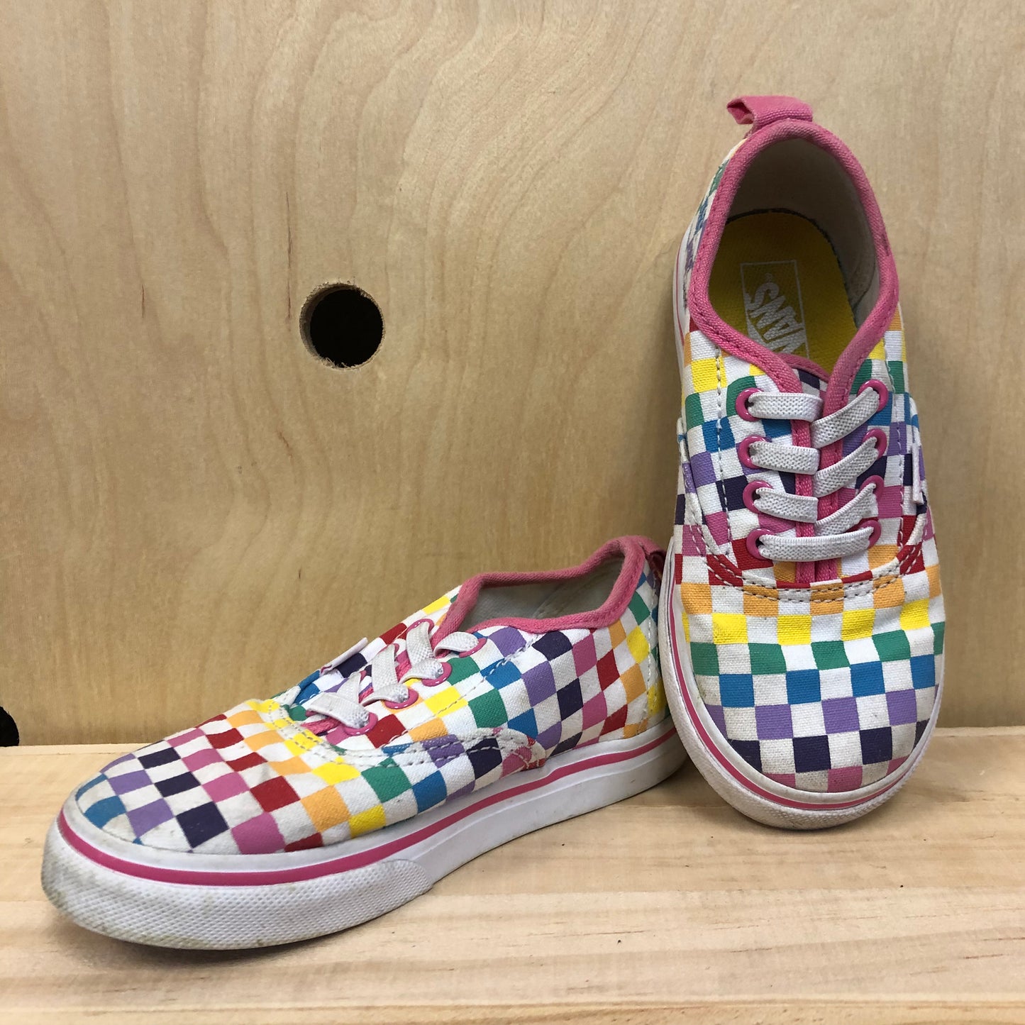 Colorful Check Laceless Slip Ons