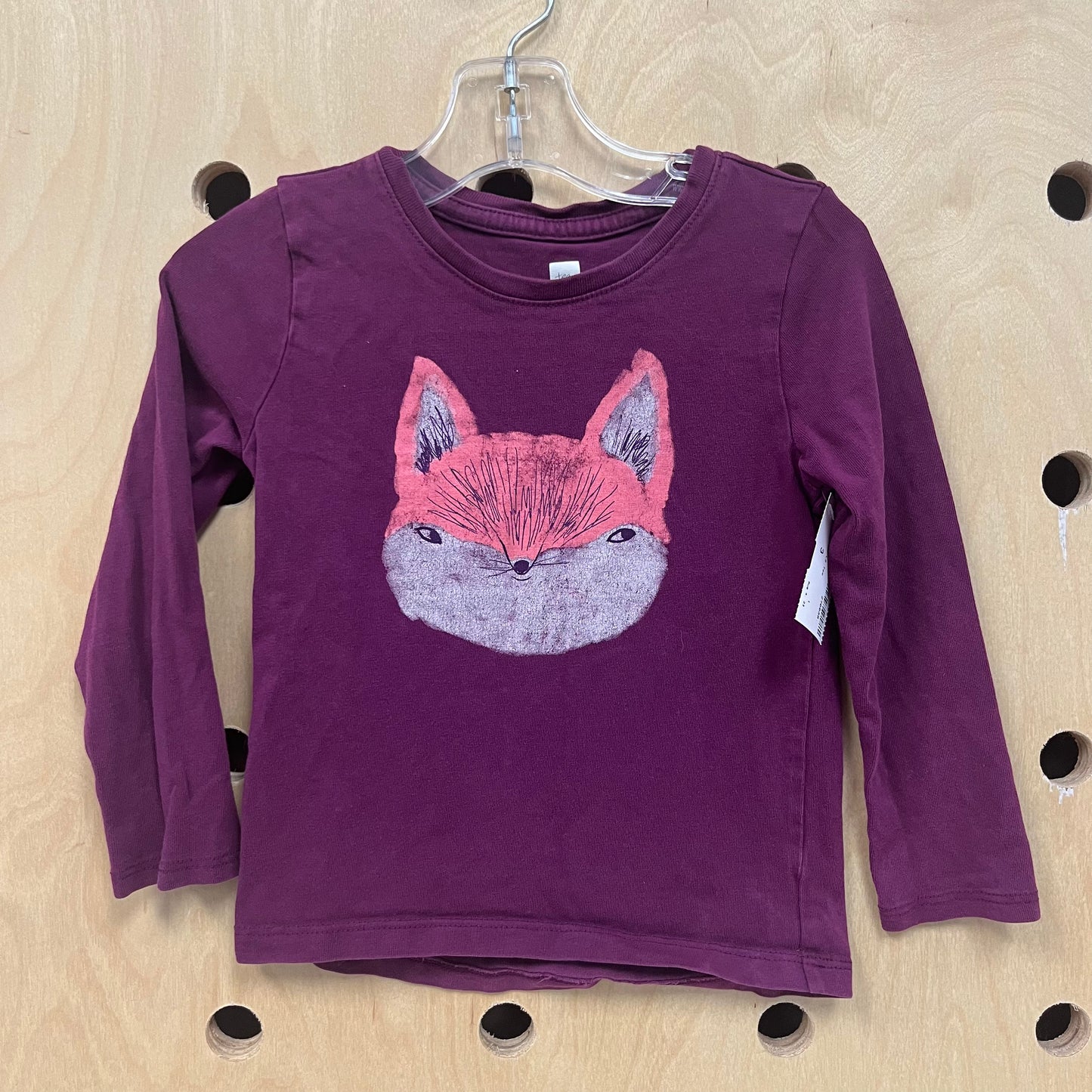 Eggplant Fox LS Tee
