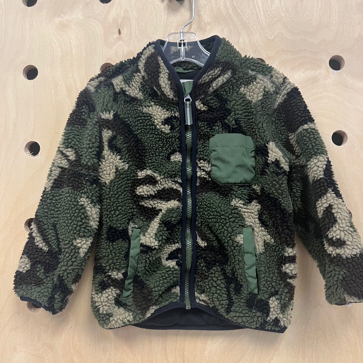 Camo Sherpa Zippered Jacket