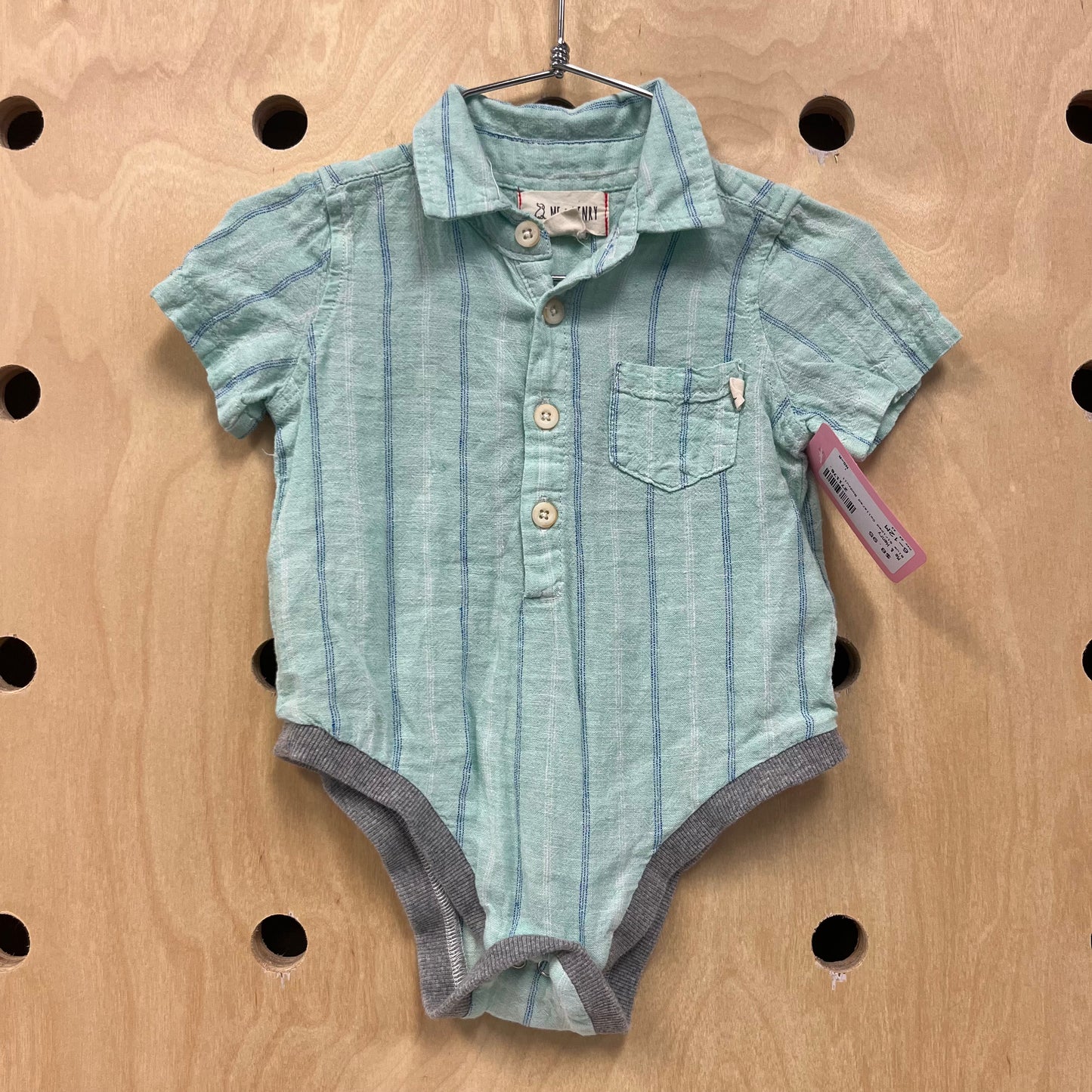 Blue Striped Collared Bodyuit