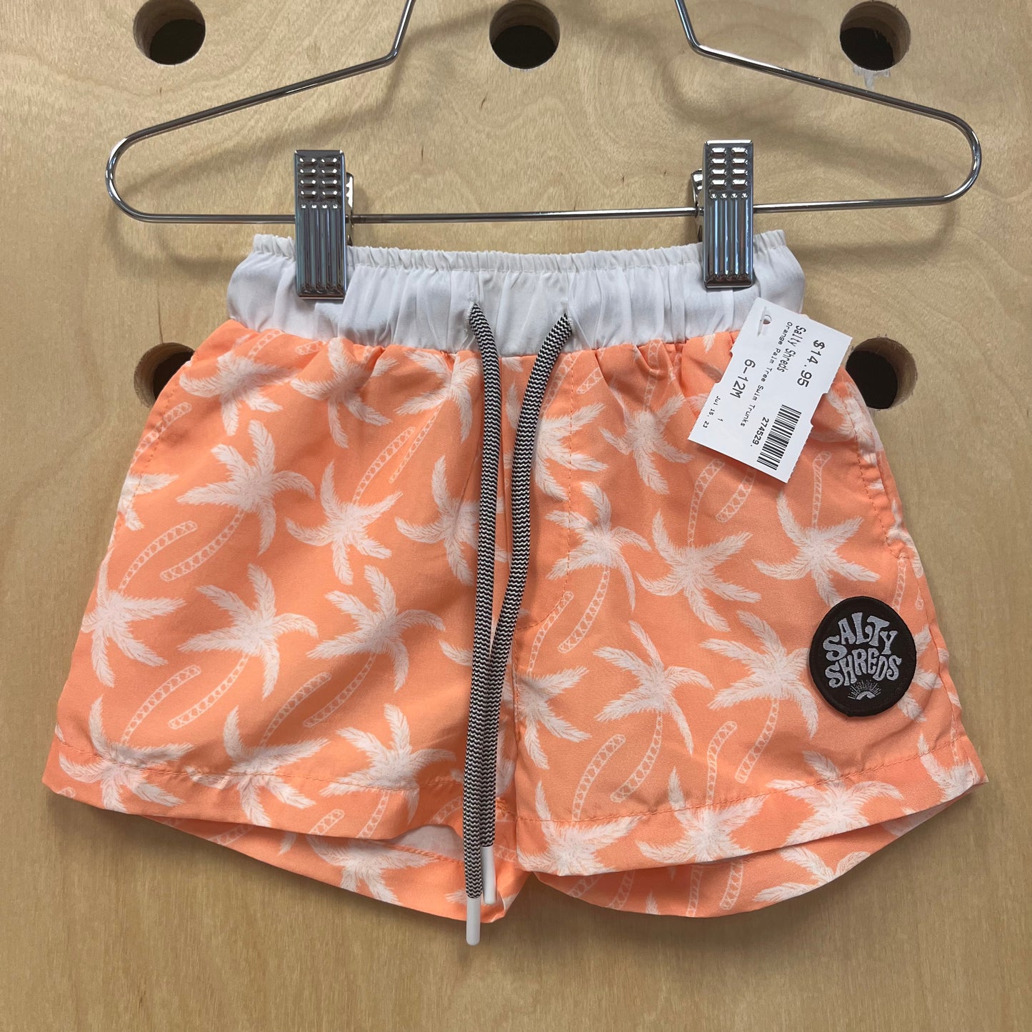 Orange Palm Tree Swim Trunks