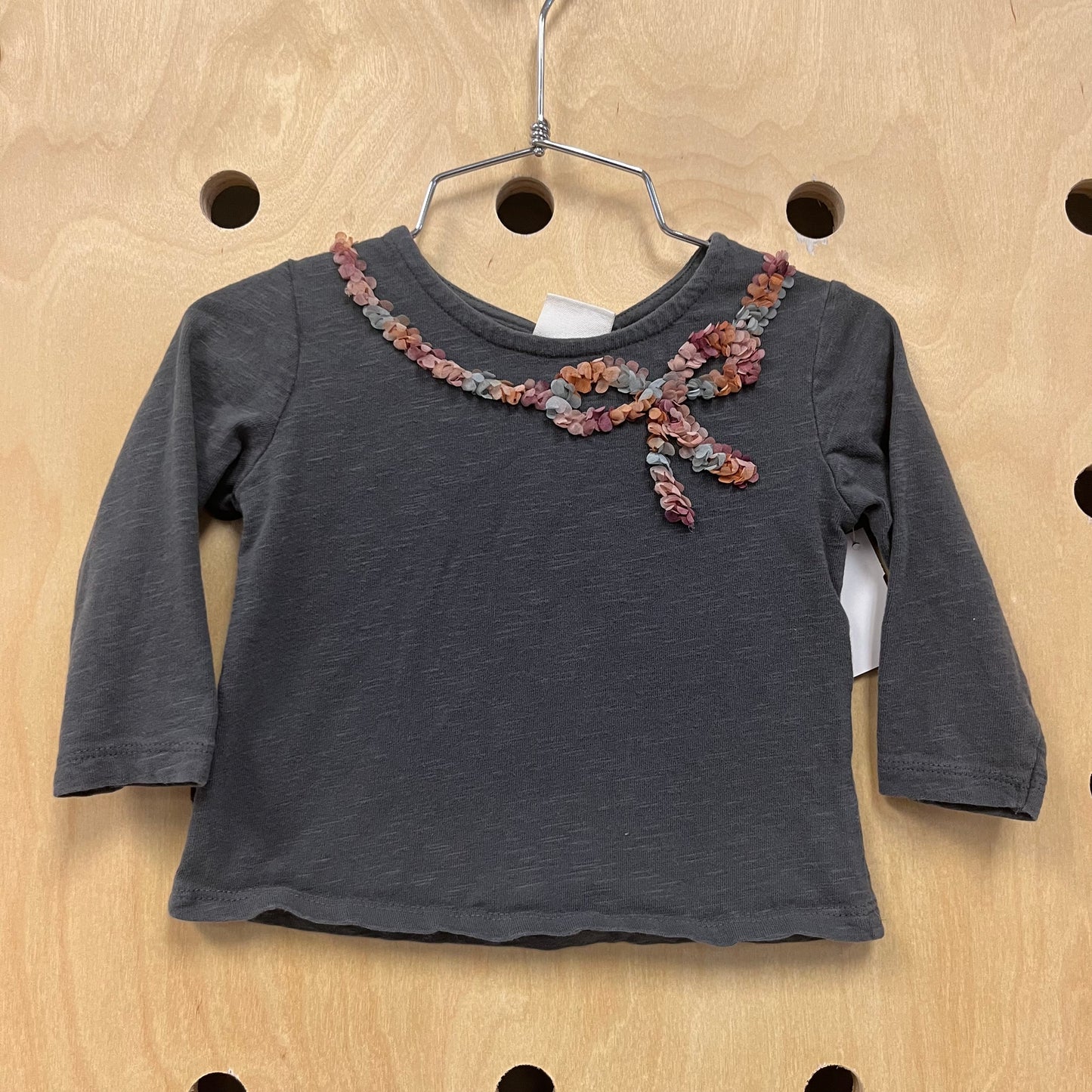 Grey Ribbon Top