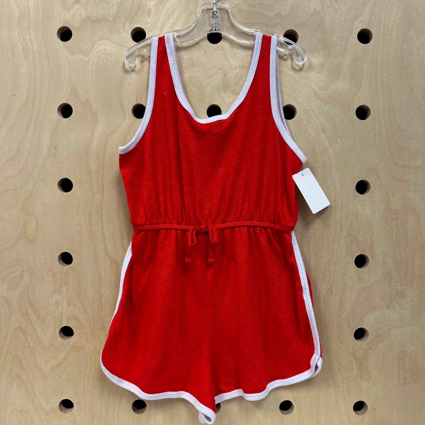Red+White Trim Romper