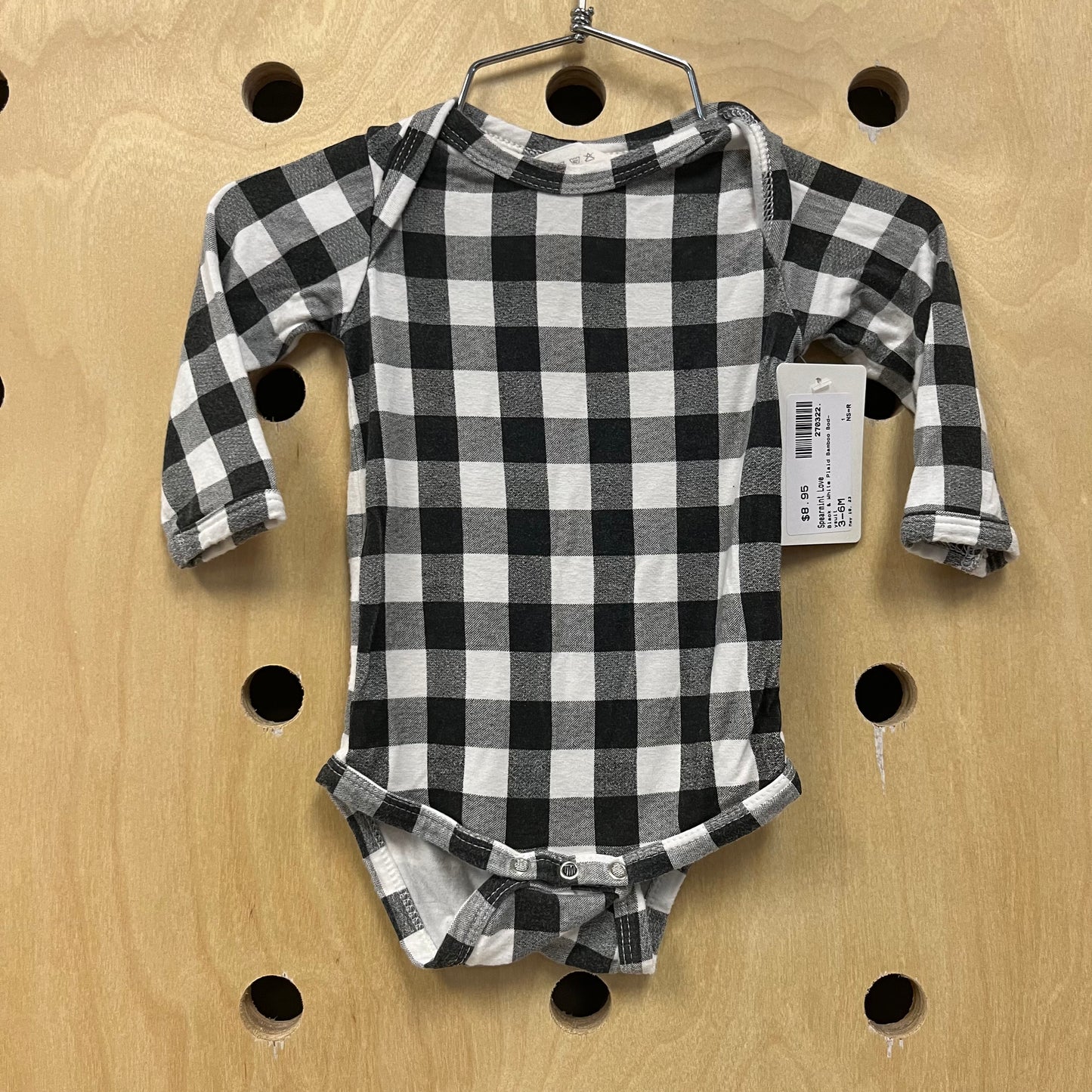 Black & White Plaid Bamboo Bodysuit