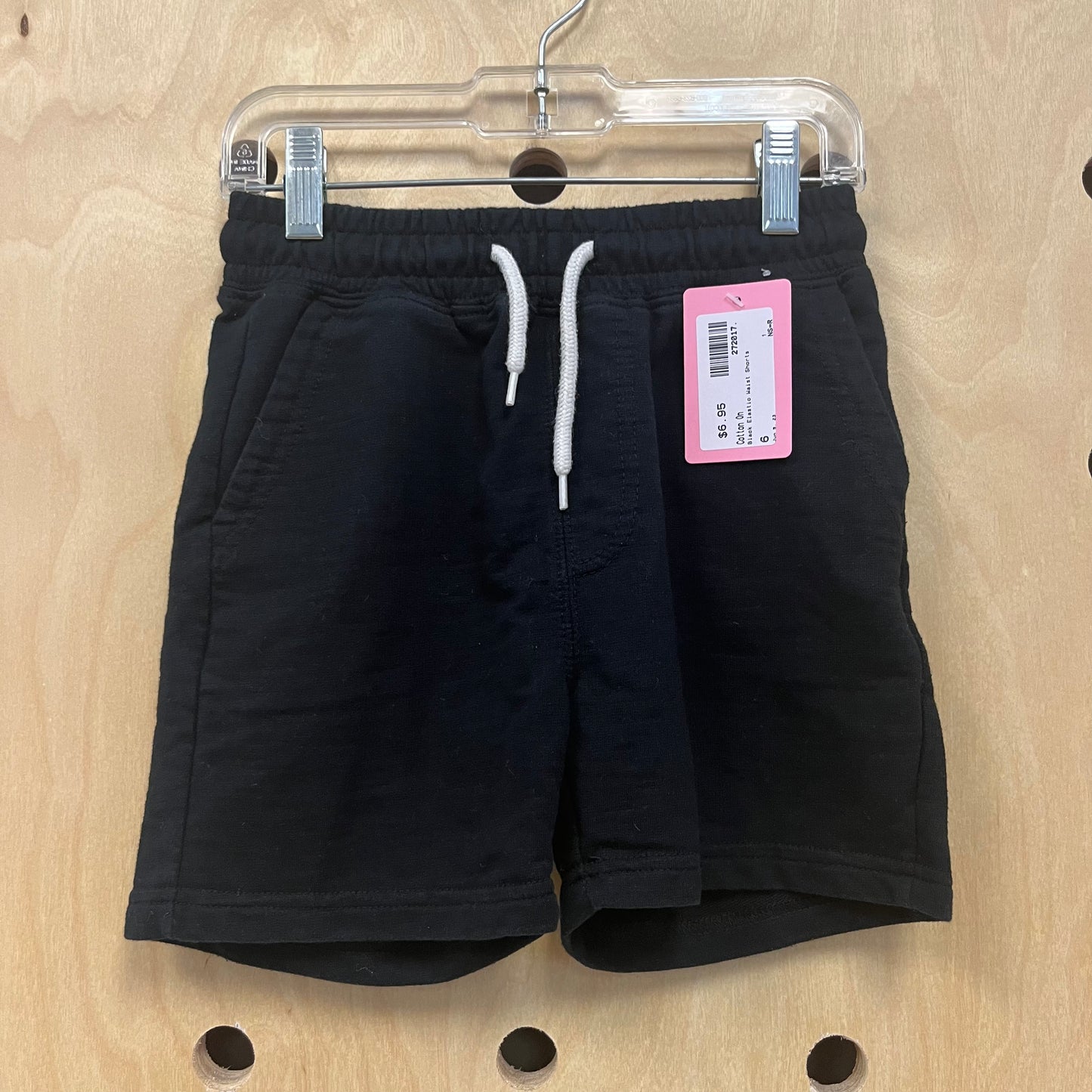 Black Elastic Waist Shorts