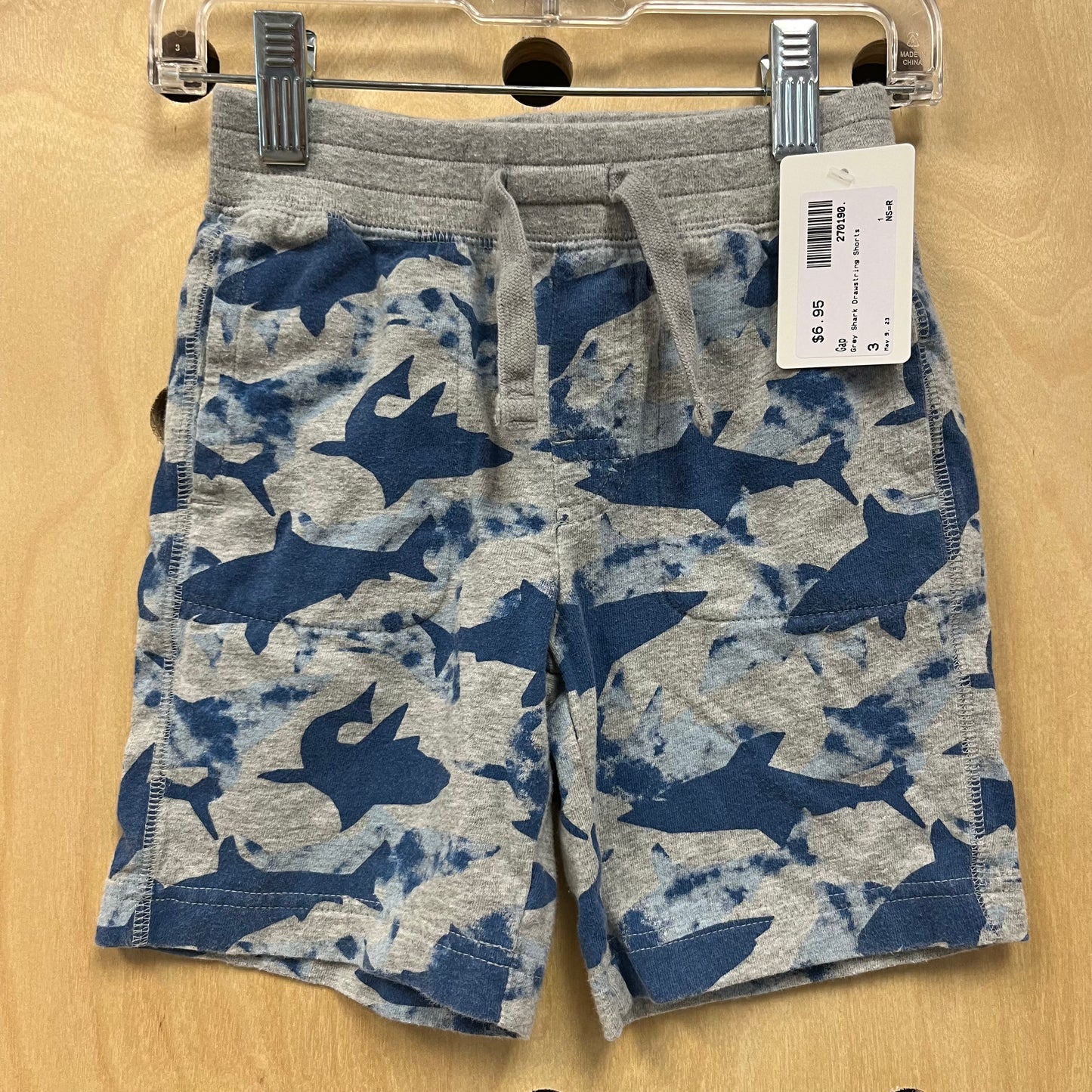 Grey Shark Drawstring Shorts