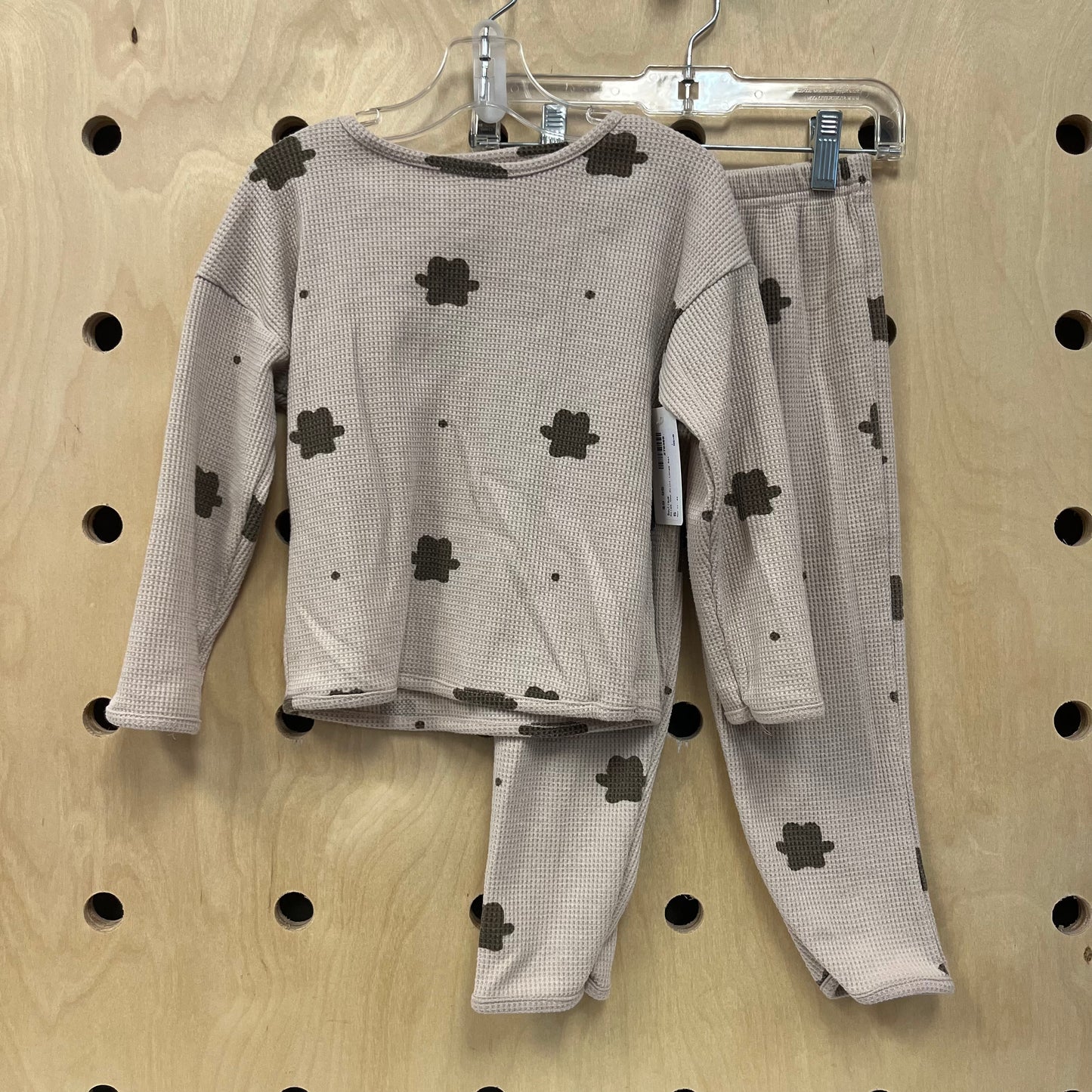 Beige Floral Thermal Longe Set