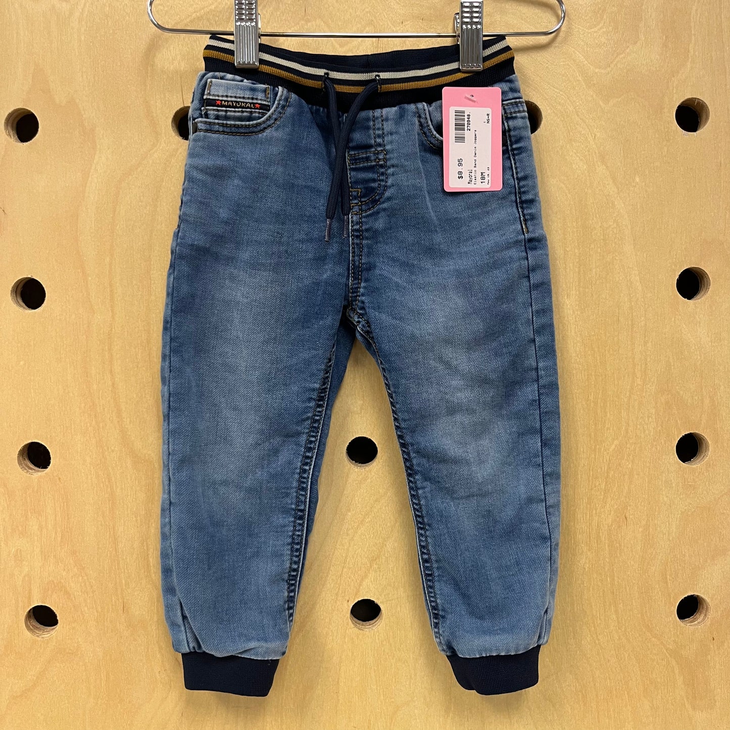 Elastic Band Denim Joggers