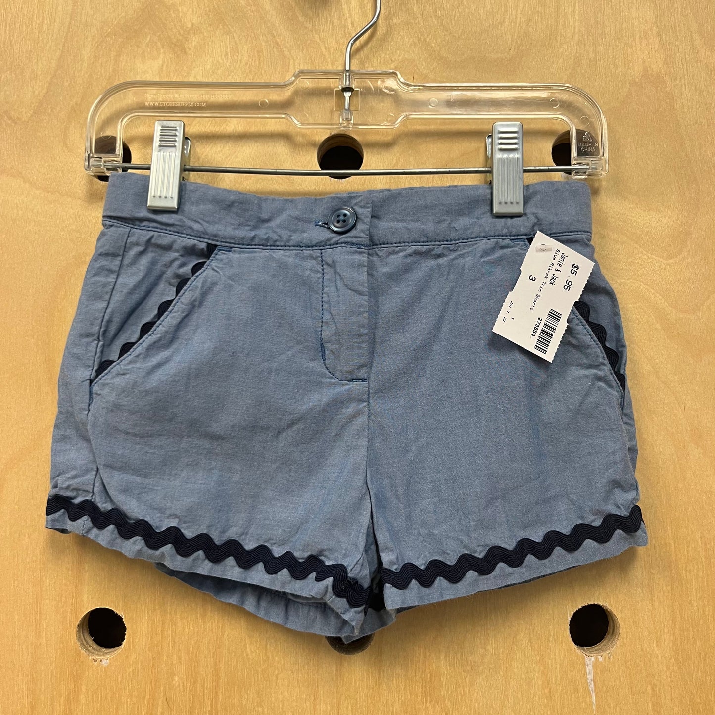 Blue Ricrac Trim Shorts