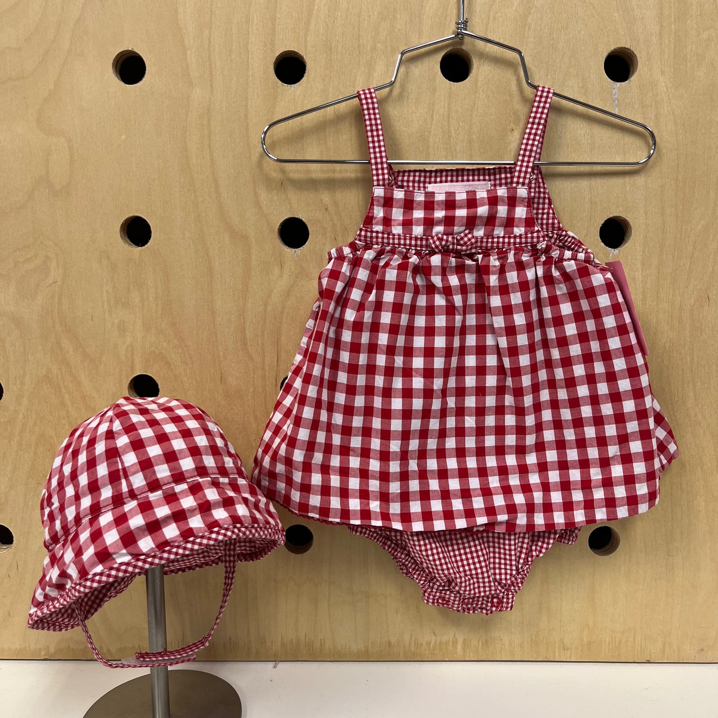 Red Gingham Romper & Hat