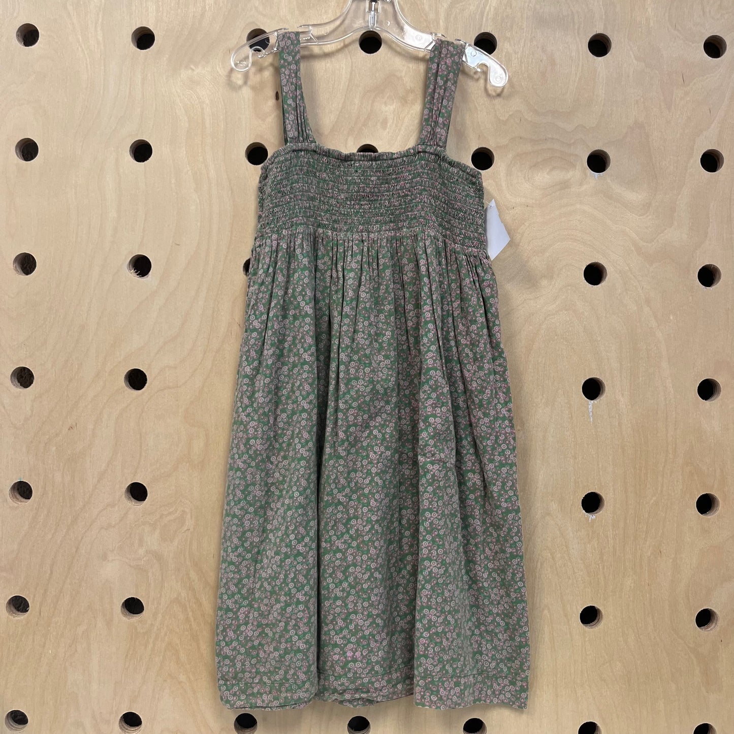 Green & Pink Floral Sun Dress