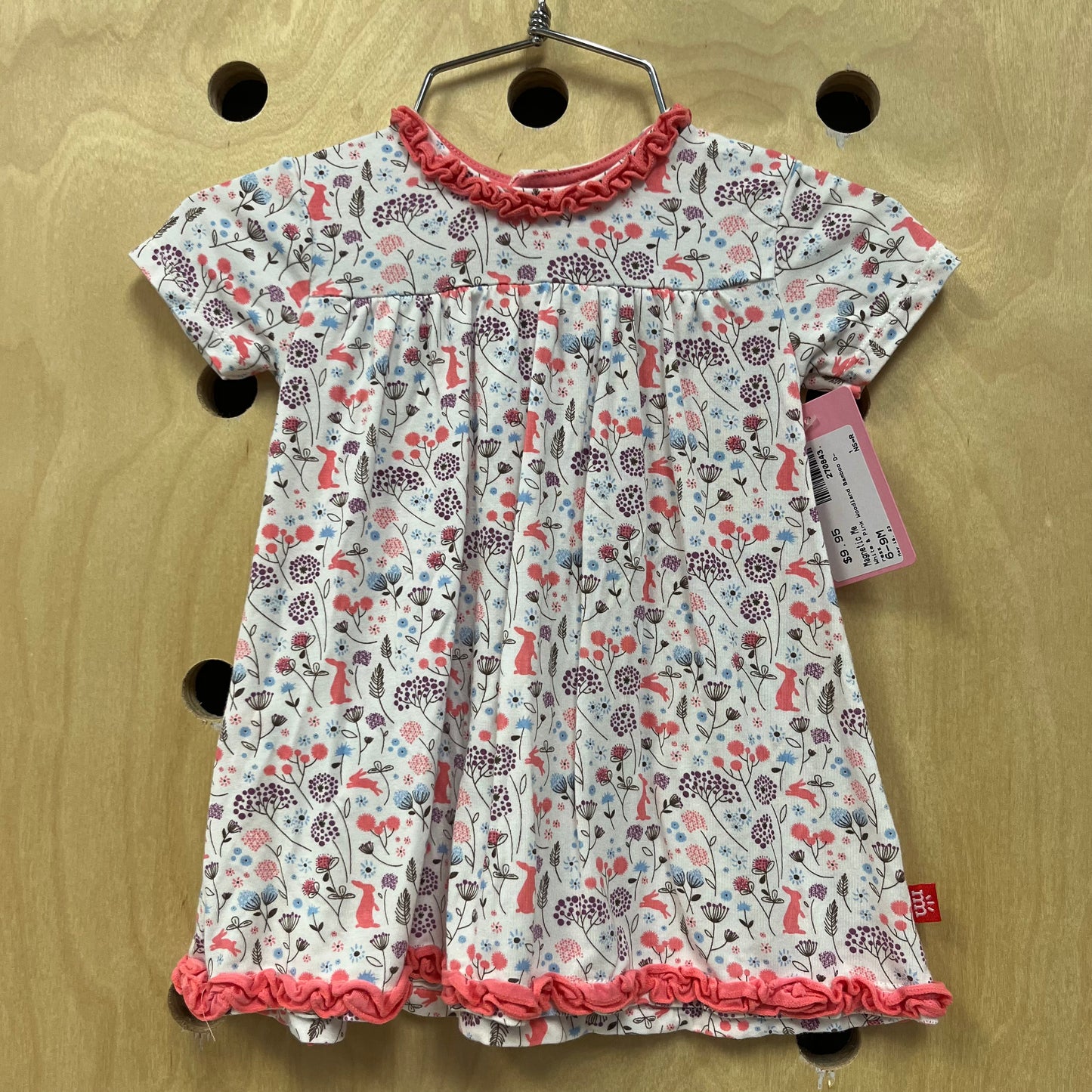 White & Pink Woodland Bamboo Dress