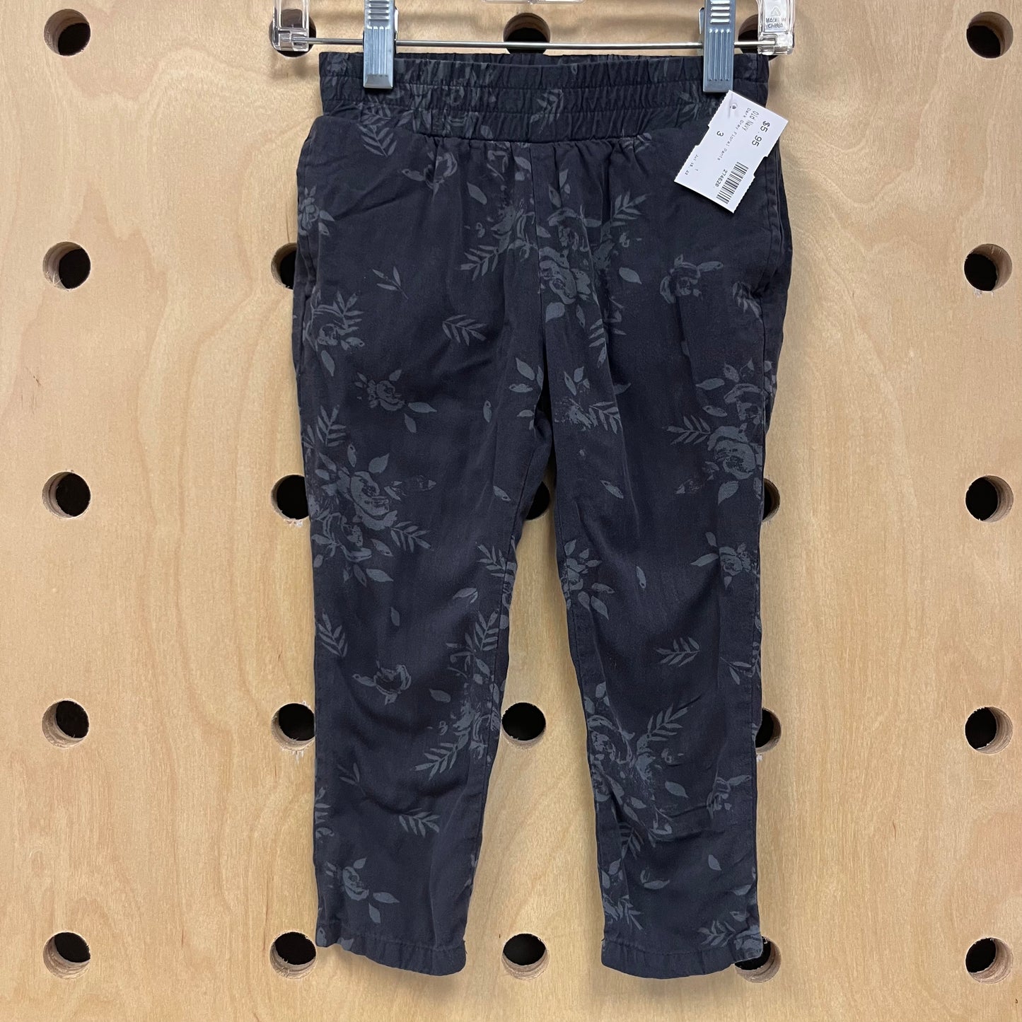 Dark Grey Floral Pants