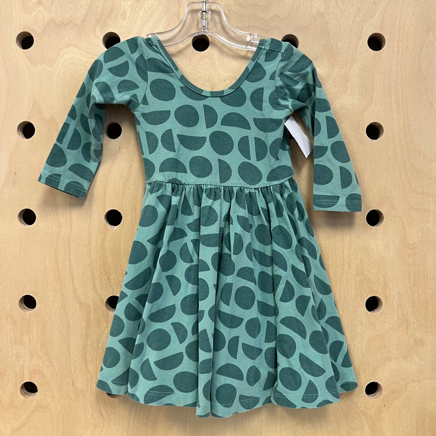 Green Circle Long Sleeve Dress