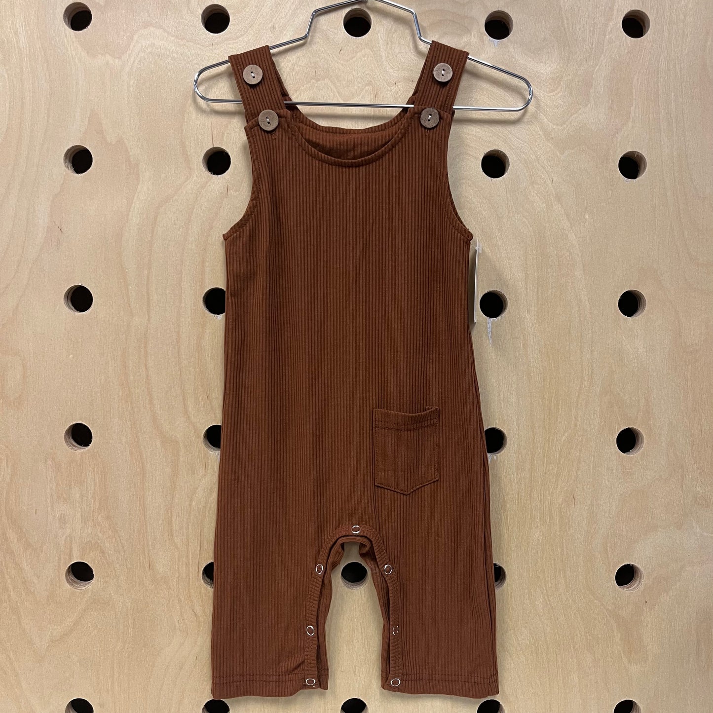 Brown Ribbed Romper