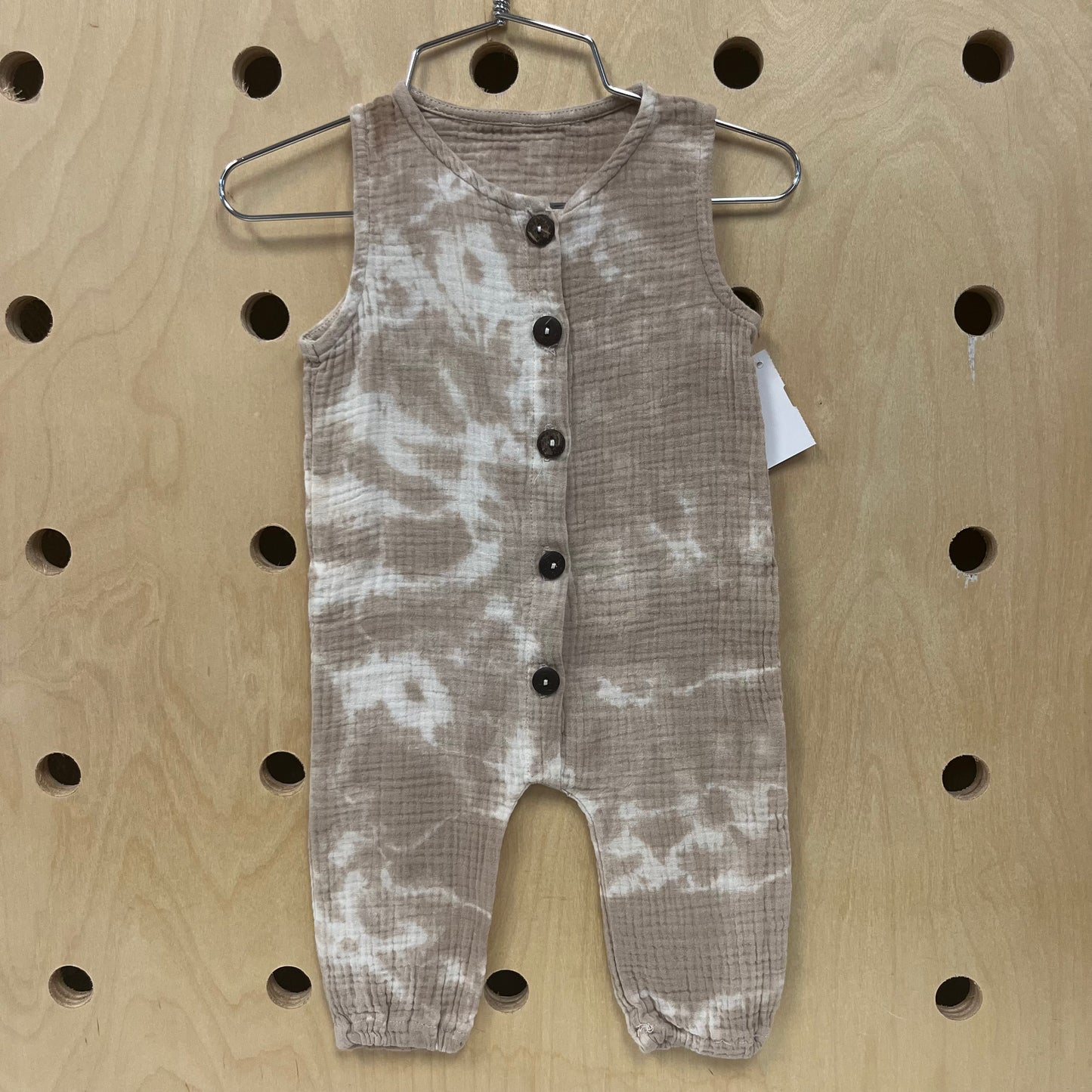 Tie Dye Button Front Romper