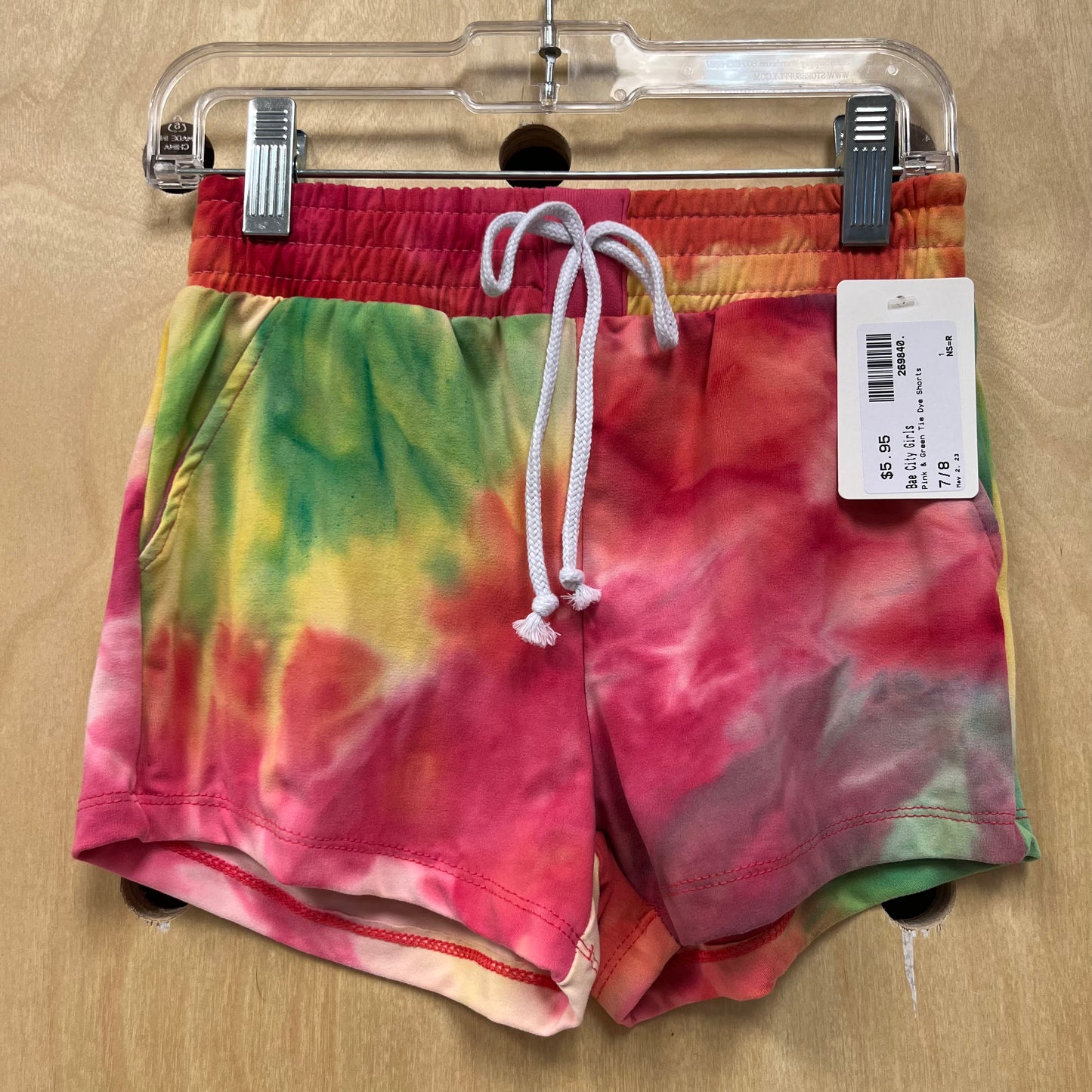 Pink & Green Tie Dye Shorts