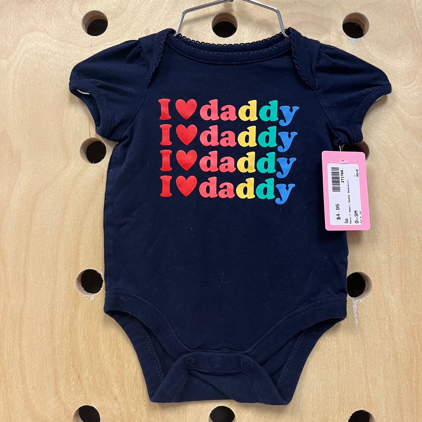Navy I Heart Daddy Bodysuit