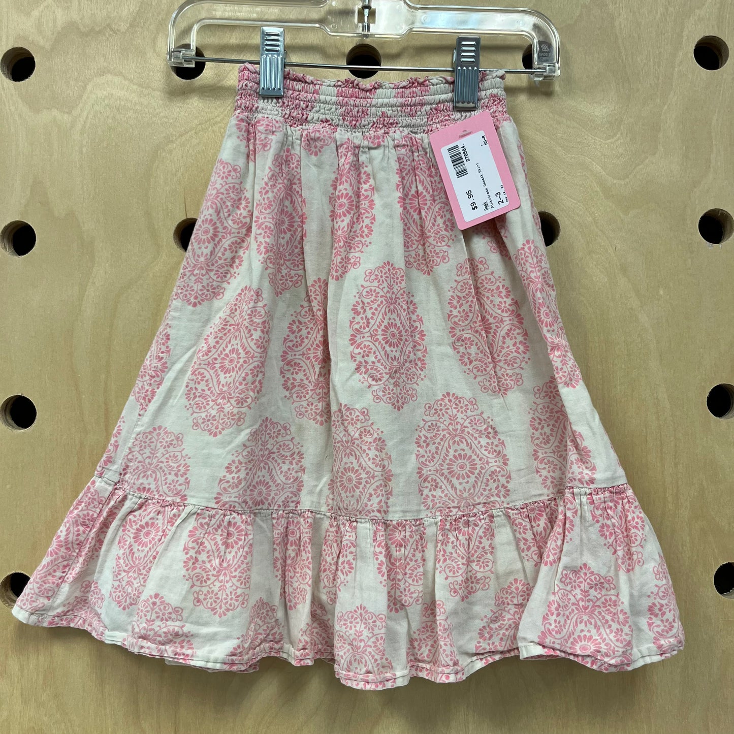Pink+Cream Damask Skirt