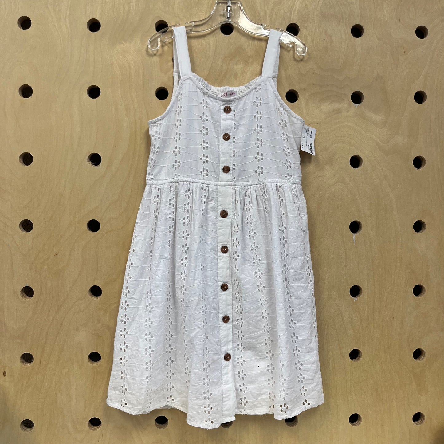 White Tank Button Front Sun Dress