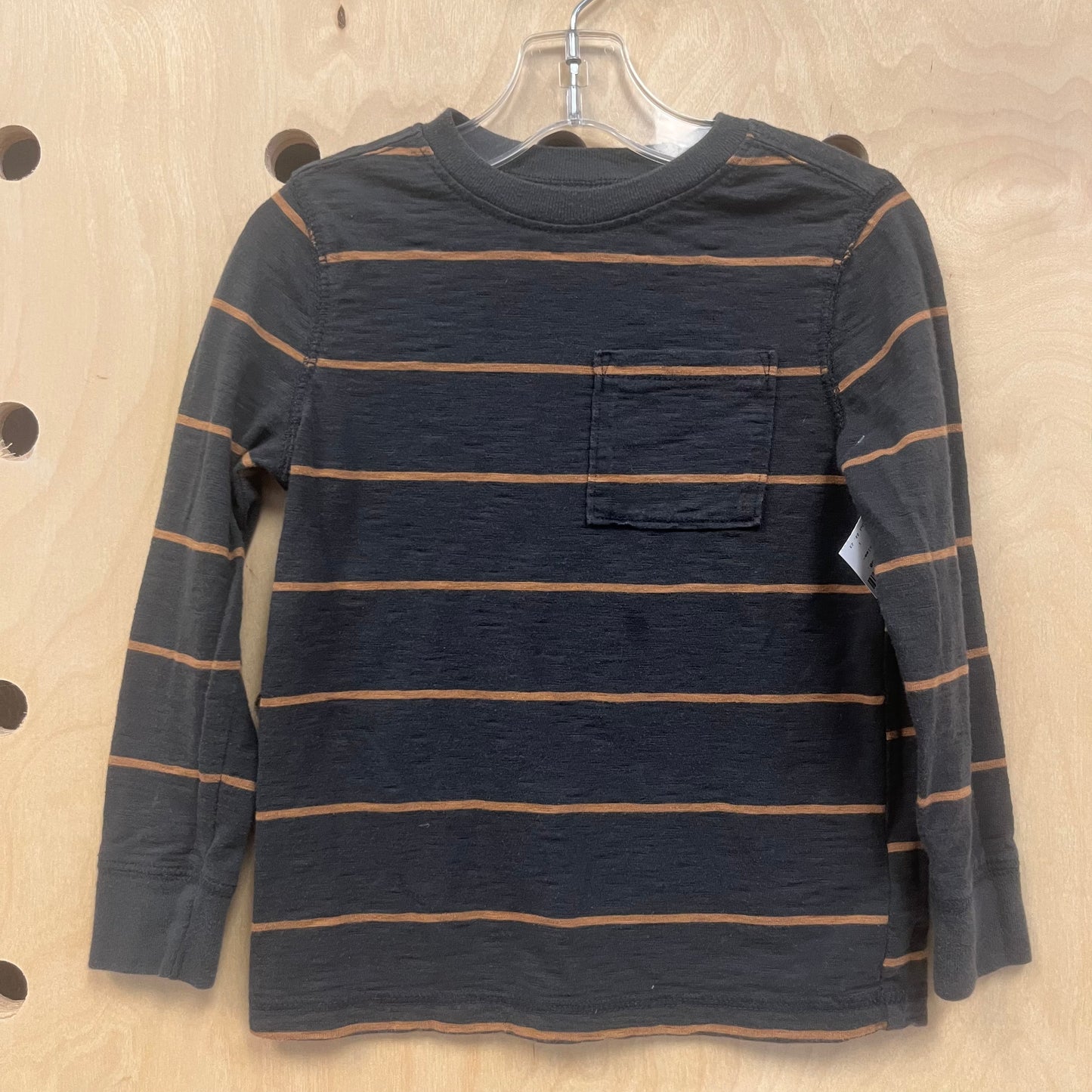Grey & Brown Striped Long Sleeve