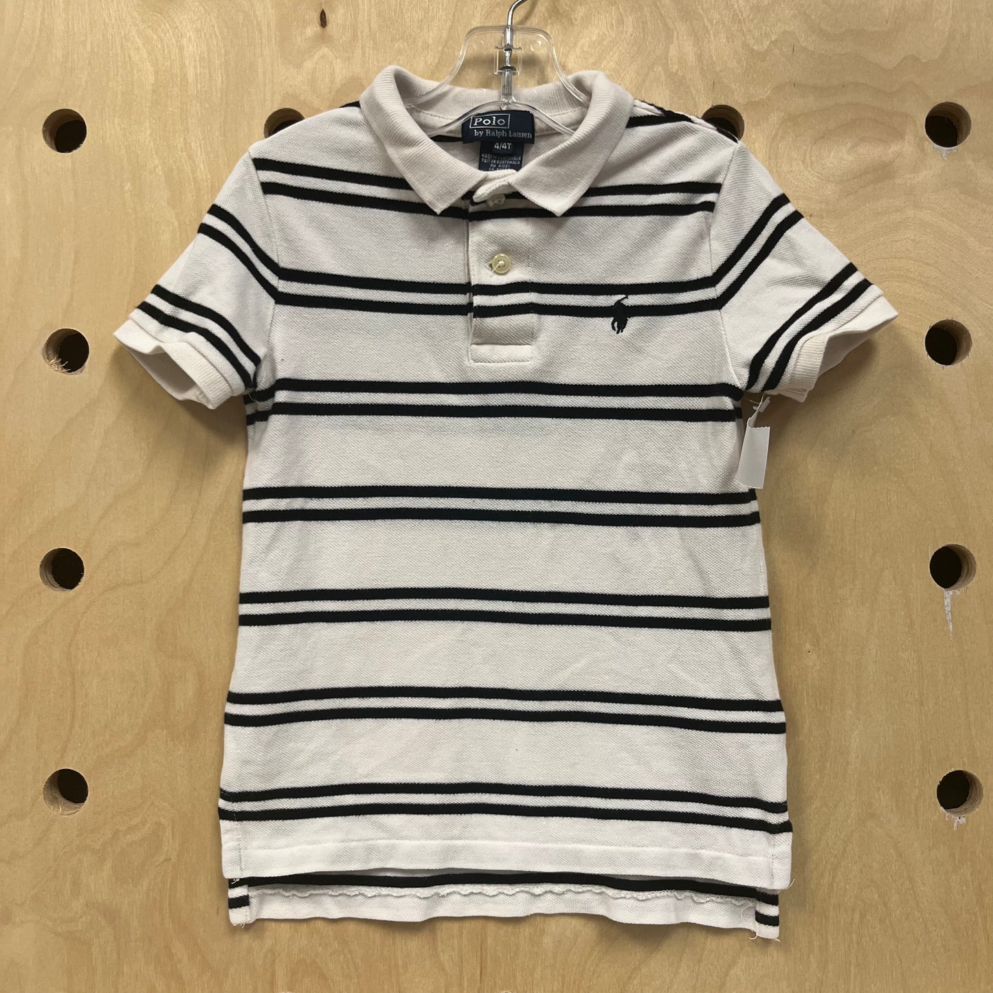 B&W Striped Polo Tee